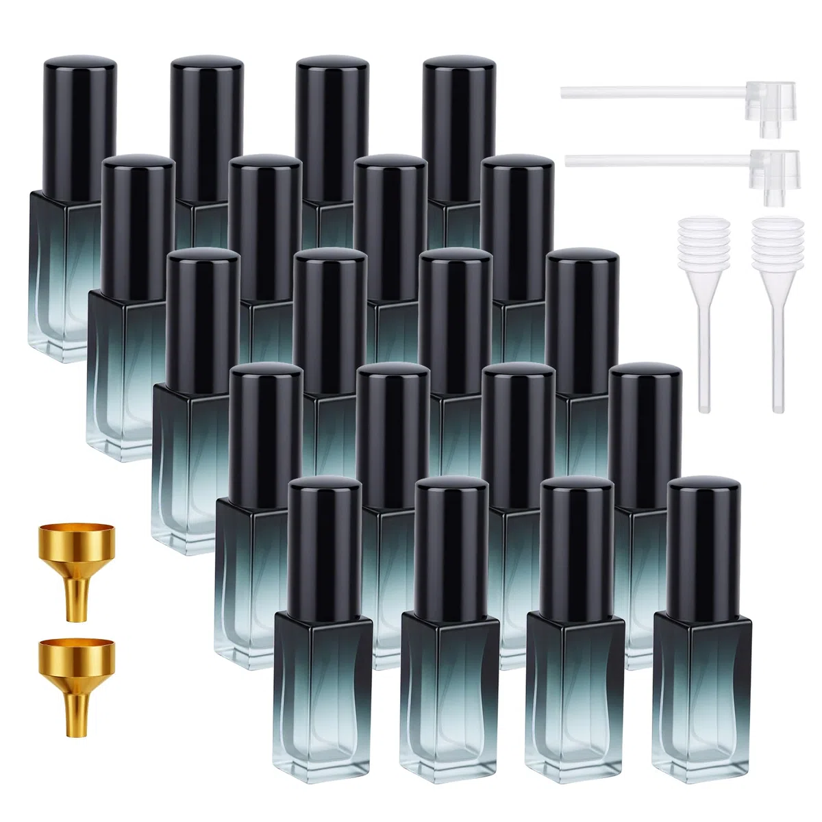 Segbeauty Dispensador Perfume Viaje, 20 Piezas 5ml Pulverizador Perfume Recargable, Atomizador de Vidrio, para Fiesta, Regalos, Trabajo (Azul Degradado)