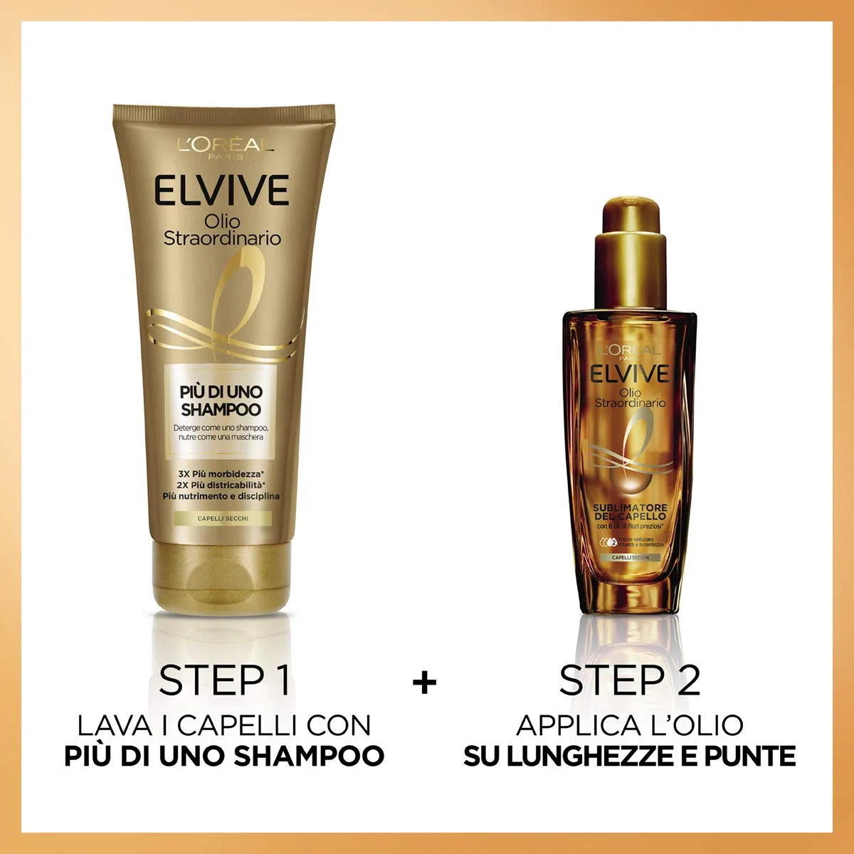 l'Oréal Paris Elvive - Kit de cabello con aceite excepcional que contiene 1 champú y 1 aceite para cabello seco con efecto nutritivo para cabello seco