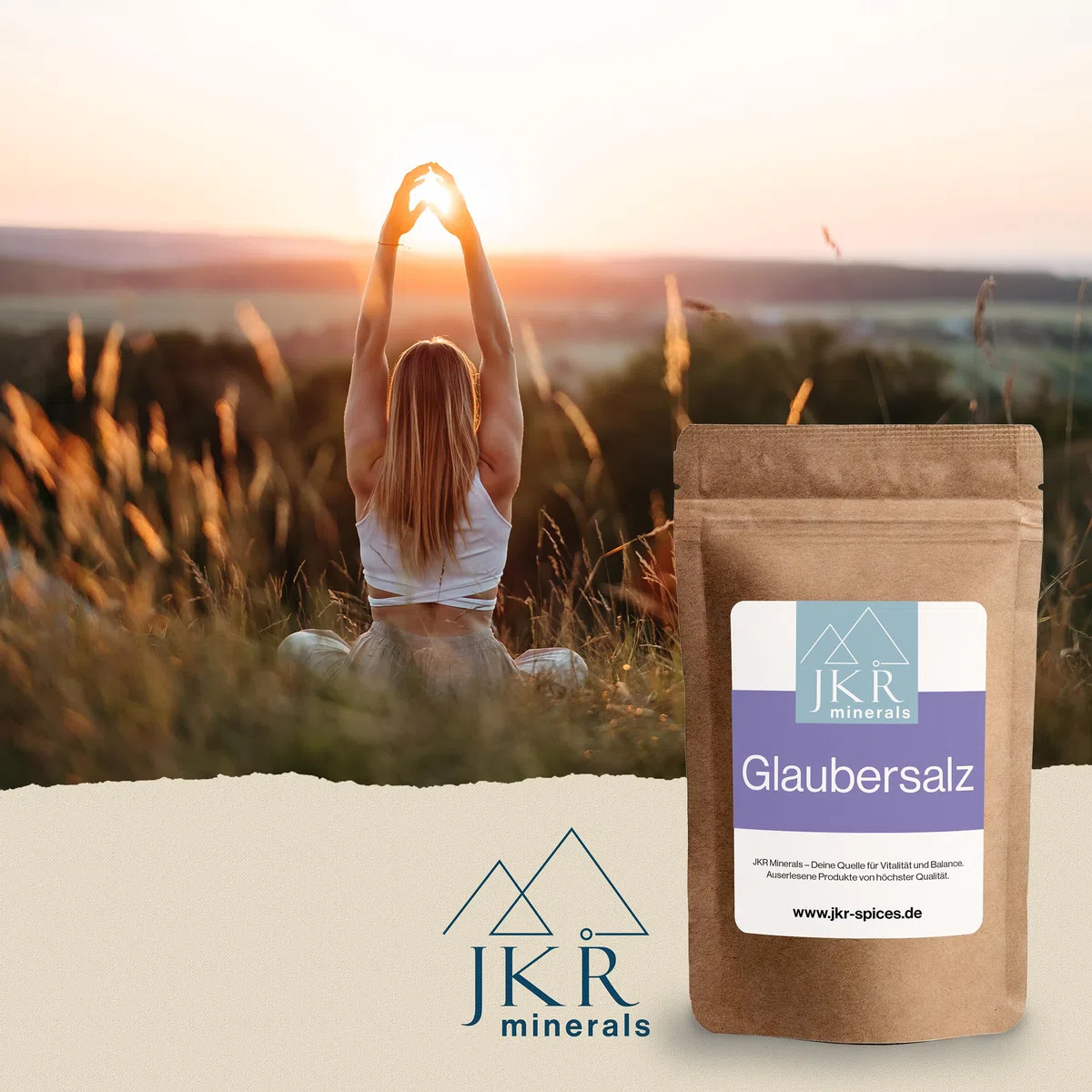 JKR Minerals Sal de Glauber 900g, sal de Glauber de calidad alimentaria, sulfato de sodio grado alimenticio, Na₂SO₄ en bolsa neutra en CO₂ y resellable