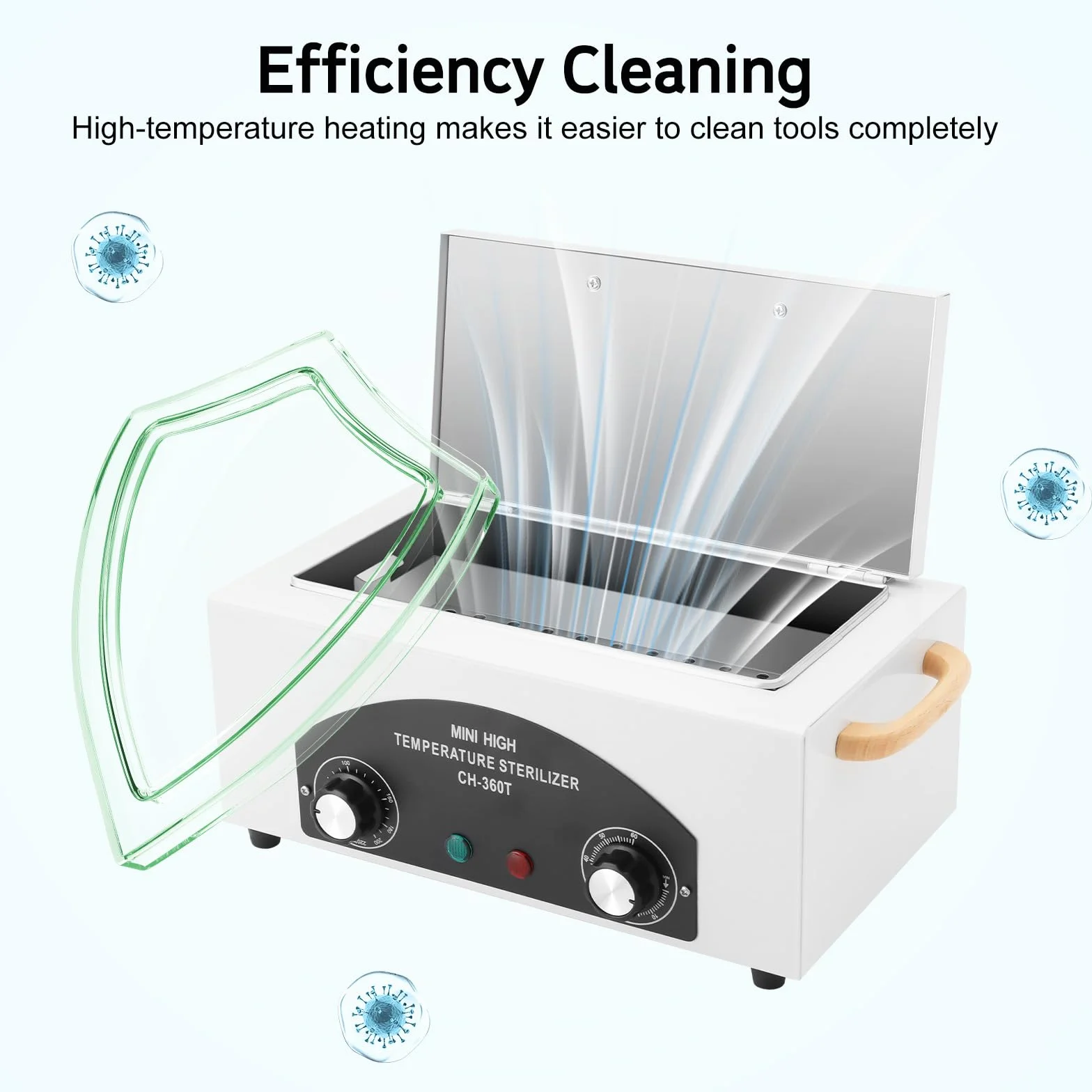Esterilizador de Aire Caliente, Esterilizador de Material de Manicura de 300W 2L, Con Temporizador y Luz Indicadora, Autoclave de Esterilización, Para Desinfectar Tijeras, Pinzas, Toallas y