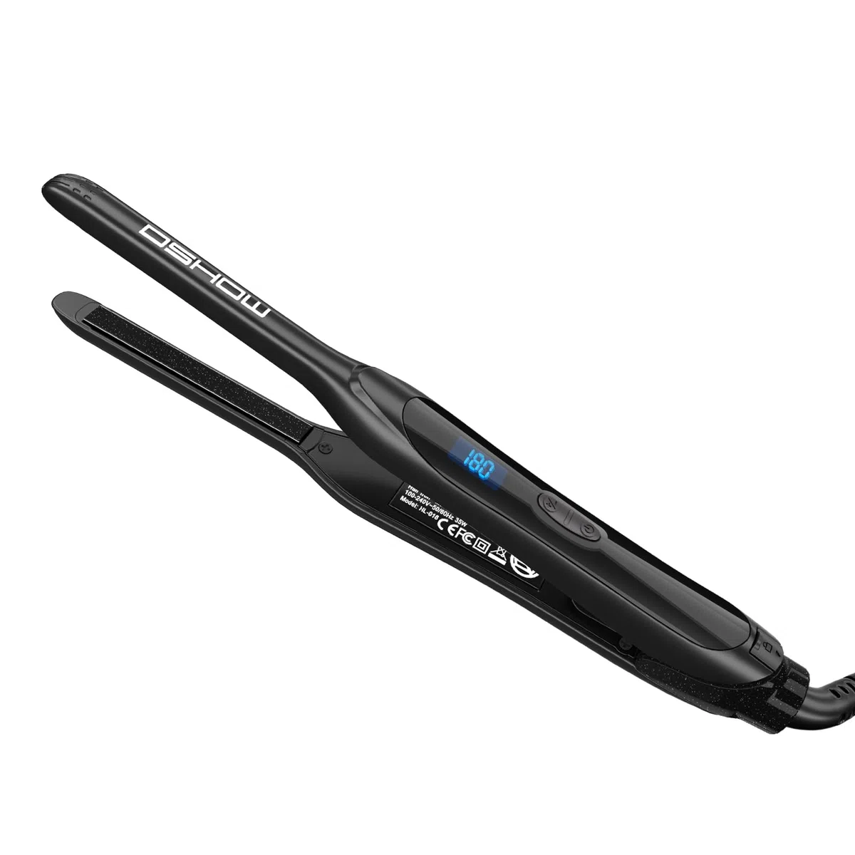DSHOW Plancha de Pelo, Mini Plancha de Pelo para Mujer y Hombre, Doble Voltaje con Temperatura Ajustable, Apagado Automático, 15s Calentamiento Rápido