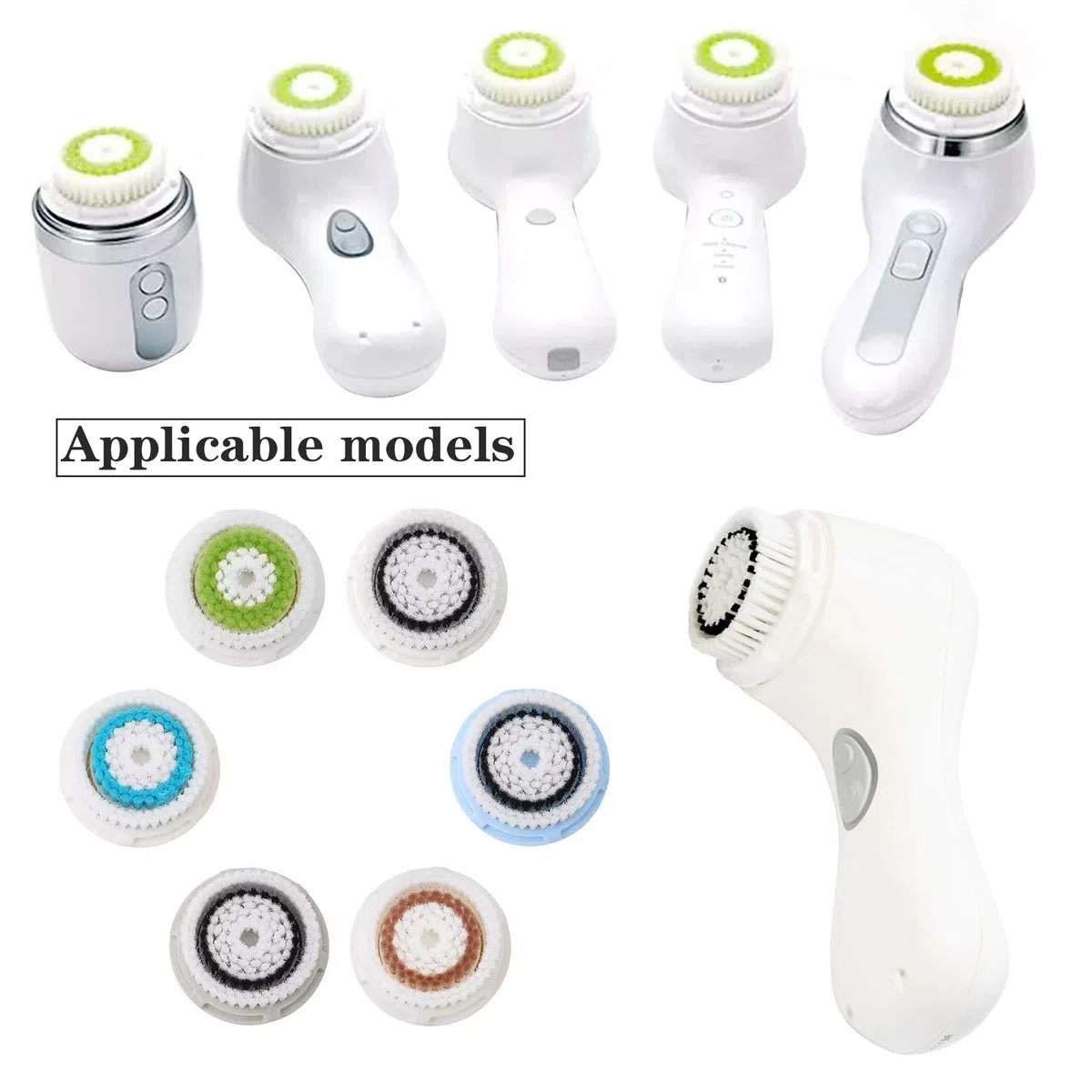Paquete de 6 cabezales de repuesto para poros profundos para piel facial y acné, cepillo exfoliante para masajeador facial para Clari-sonic Brush-mo Si-erra