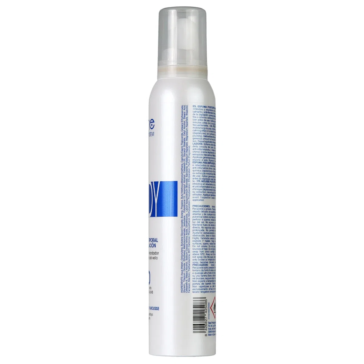 Tahe Laser System Espuma corporal Post-depilación con retardador del crecimiento del vello, FPS 30, 200 ml