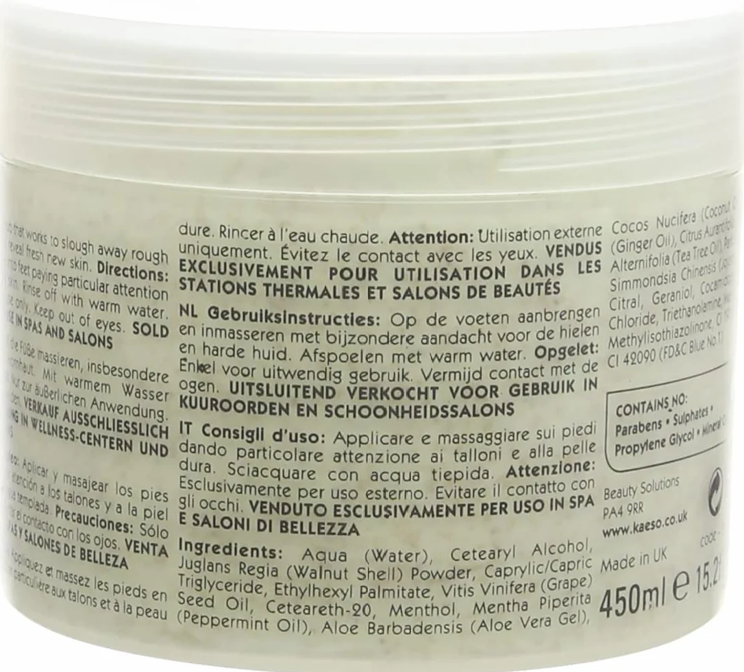 Kaeso Lima y Jengibre Tingle Foot Scrub 450 ml