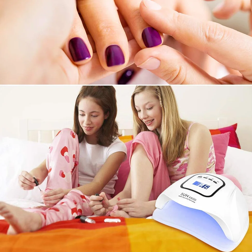 Lámpara para secador de uñas de 150 W, lámpara UV LED para uñas de gel, con temporizador de 10s/30s/60s/99s, sensor infrarrojo, pantalla LCD