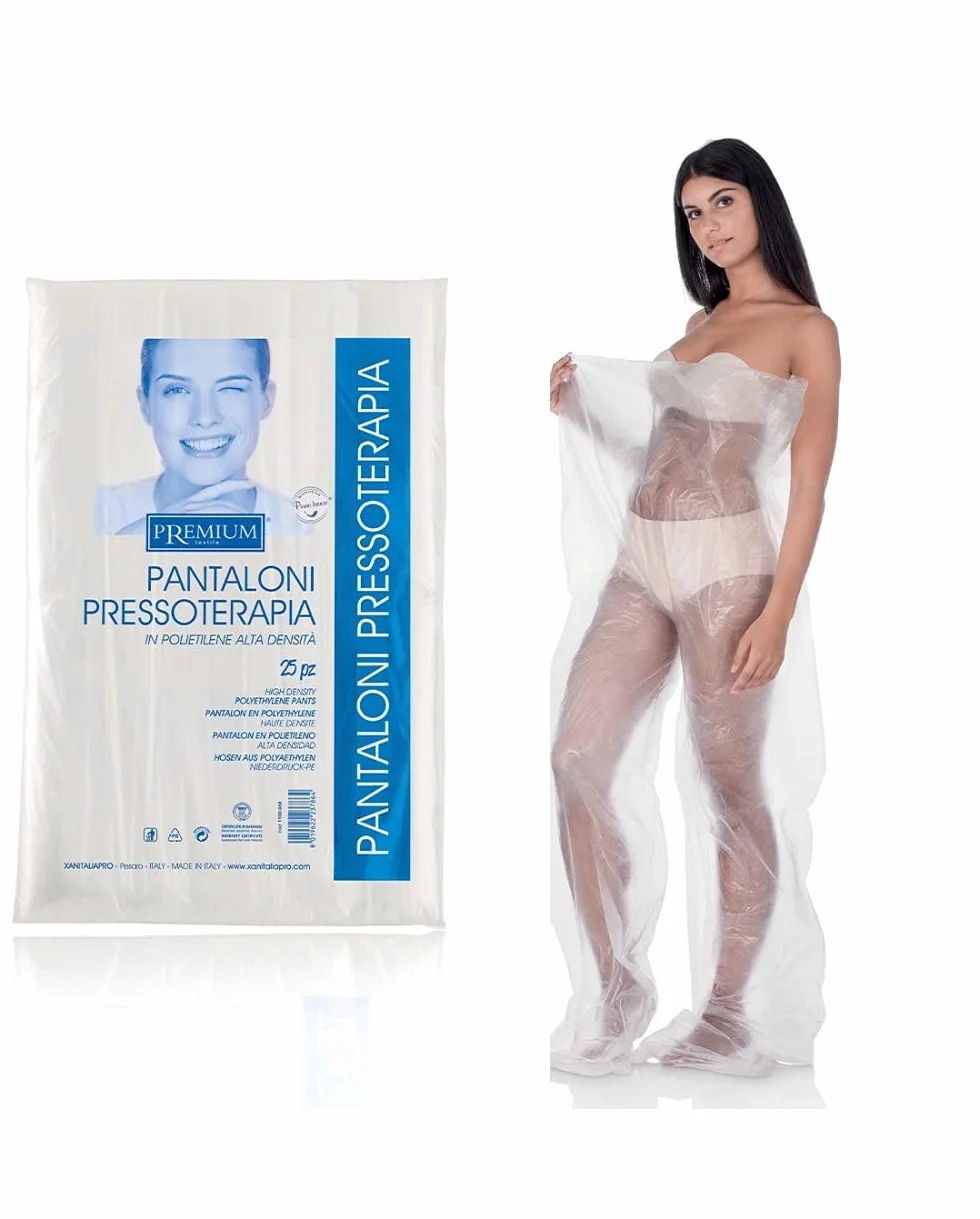 Pantalones de presoterapia de polietileno – 25 piezas, transparente, 25 Unità (Confezione da 1)