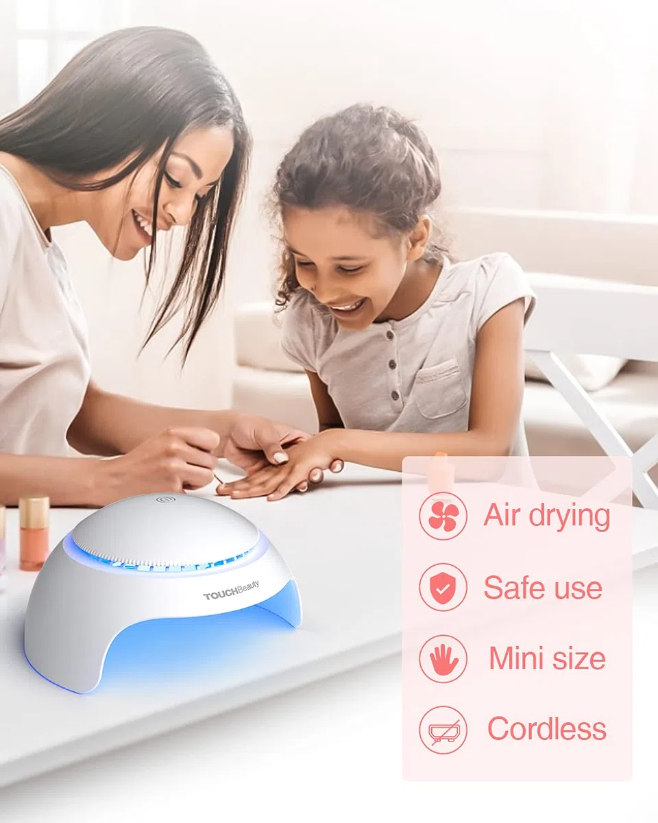 TOUCHBeauty Secador de uñas para esmalte de uñas normal con secador de aire y dispositivo de secado de esmalte de uñas LED (no para esmalte de gel, regalo de Navidad para niños 2130)