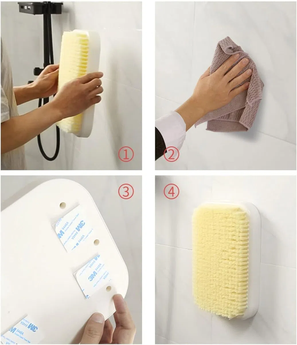 Depurador de espalda de pared, limpiador de espalda para ducha, cepillo de baño de barro para fregar la espalda colgada en la pared, exfoliante y mejora la salud de la piel, adecuado para hombres y