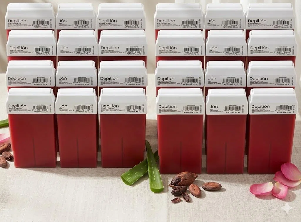 24 x Cera Roll On cartuchos de 100ml Vino - Depilion - Roll-on Cera para depilación