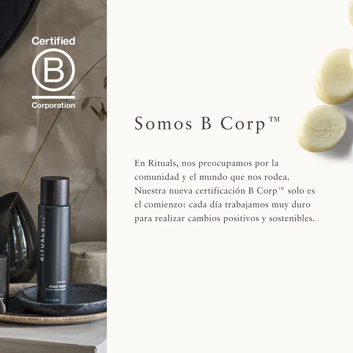 Crema de Afeitar RITUALS Homme Collection, con Ginseng - Propiedades Hidratantes y Tonificantes con Complejo Hidratante