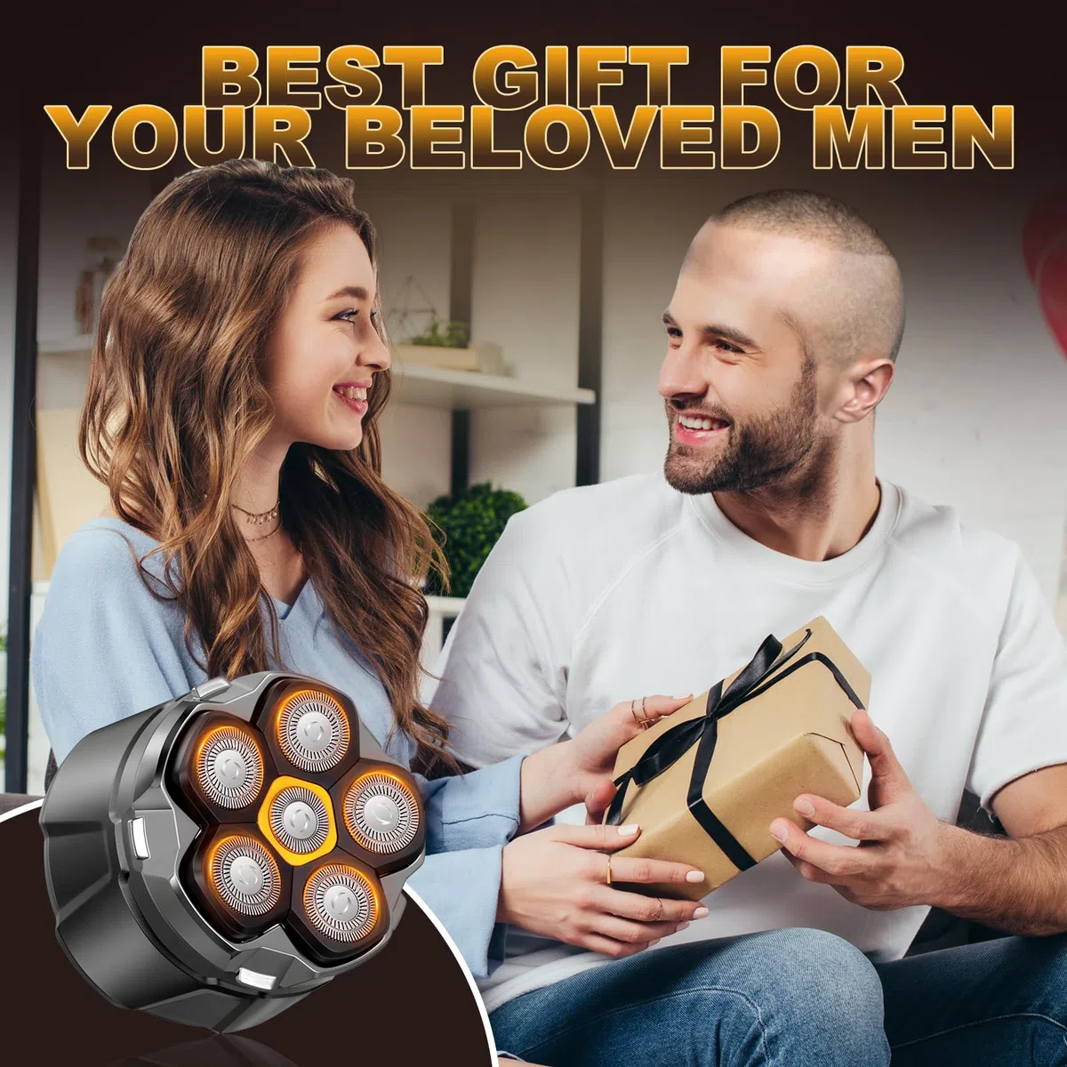 Afeitadora Cabeza Hombre con Pantalla LED, Afeitadoras Impermeables para Hombres Calvos, Afeitadora Eléctrica, Maquina de Afeitar Hombre para Calvo, Afeitado en Seco y Húmedo