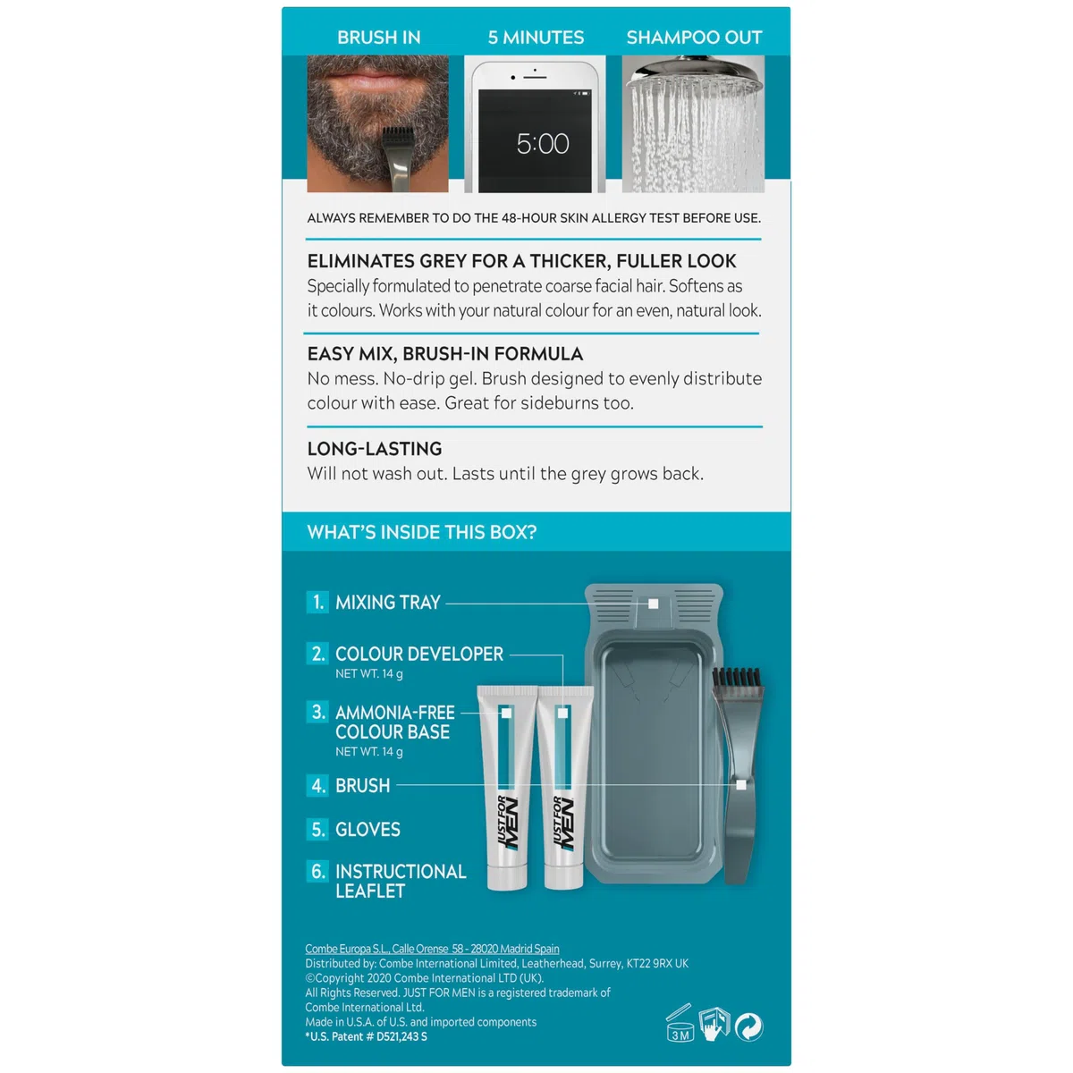 Just For Men M10 - Tinte para bigote y barba