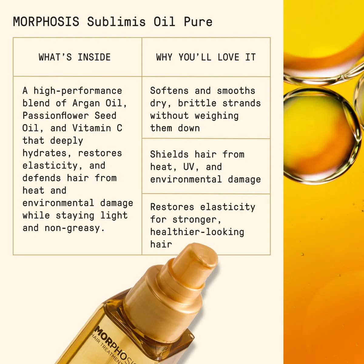 Framesi | New Morphosis Hair Treatment Line | Sublimis Pure Oil 100 ml