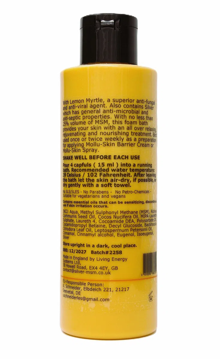 plata-MSM piel de Mollu Espuma Baño 200 ml