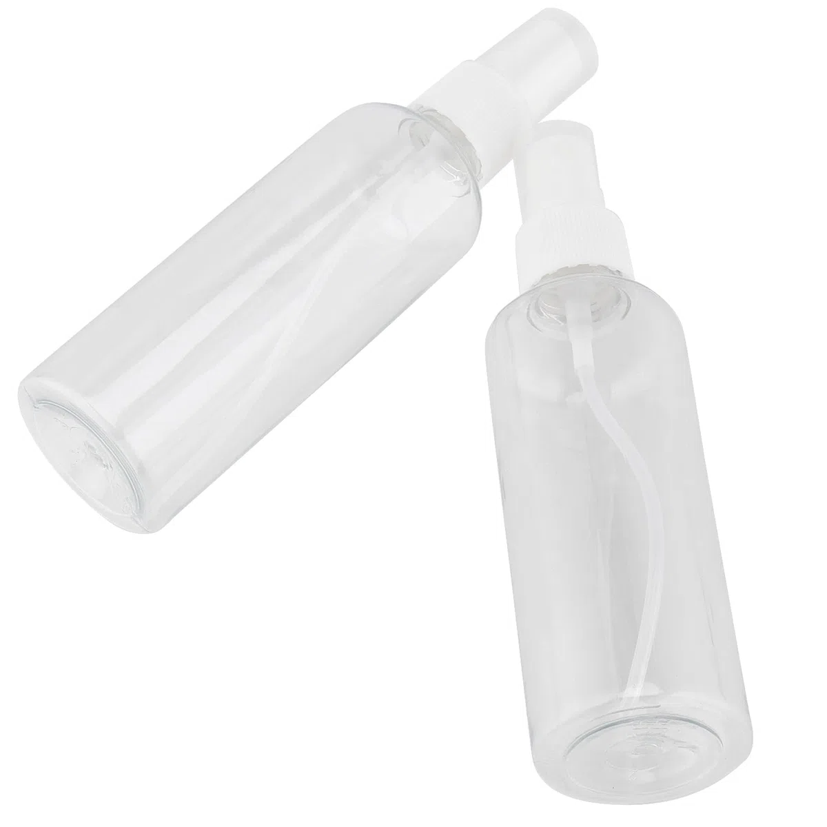 LEXININ 30 botellas de spray de plástico transparente de 100 ml, botellas de spray transparentes con tapas, pequeña botella de spray vacía para limpieza, viajes