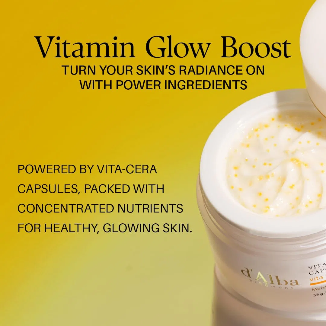 d’Alba Piedmont Crema facial hidratante profunda Vita Toning Capsule Cream, con cápsulas de aceite Vita-Cera para un efecto piel de cristal (55 ml)