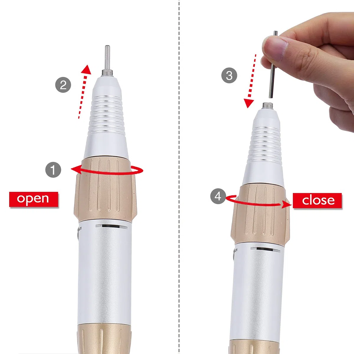 35000 RPM pluma de taladro de uñas eléctrica, de repuesto para taladro de uñas, herramienta de manicura y pedicura para uñas acrílicas, herramienta de arte de uñas de bajo ruido para uso