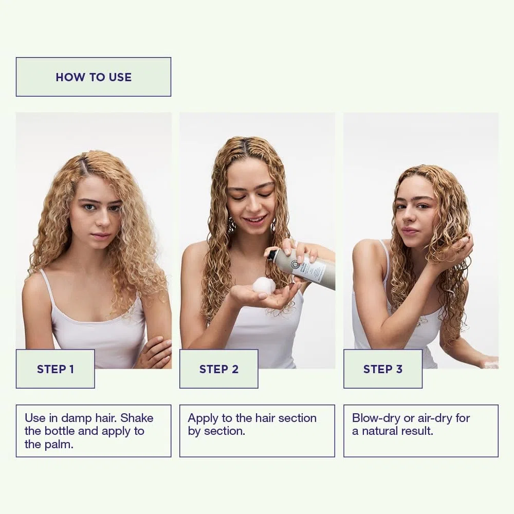 Maria Nila Mousse de Peinado, fijación 4/5, aporta volumen y reduce la electricidad estática del cabello, antioxidante, conserva el color del cabello, 100% vegano y libre de sulfatos/parabenos