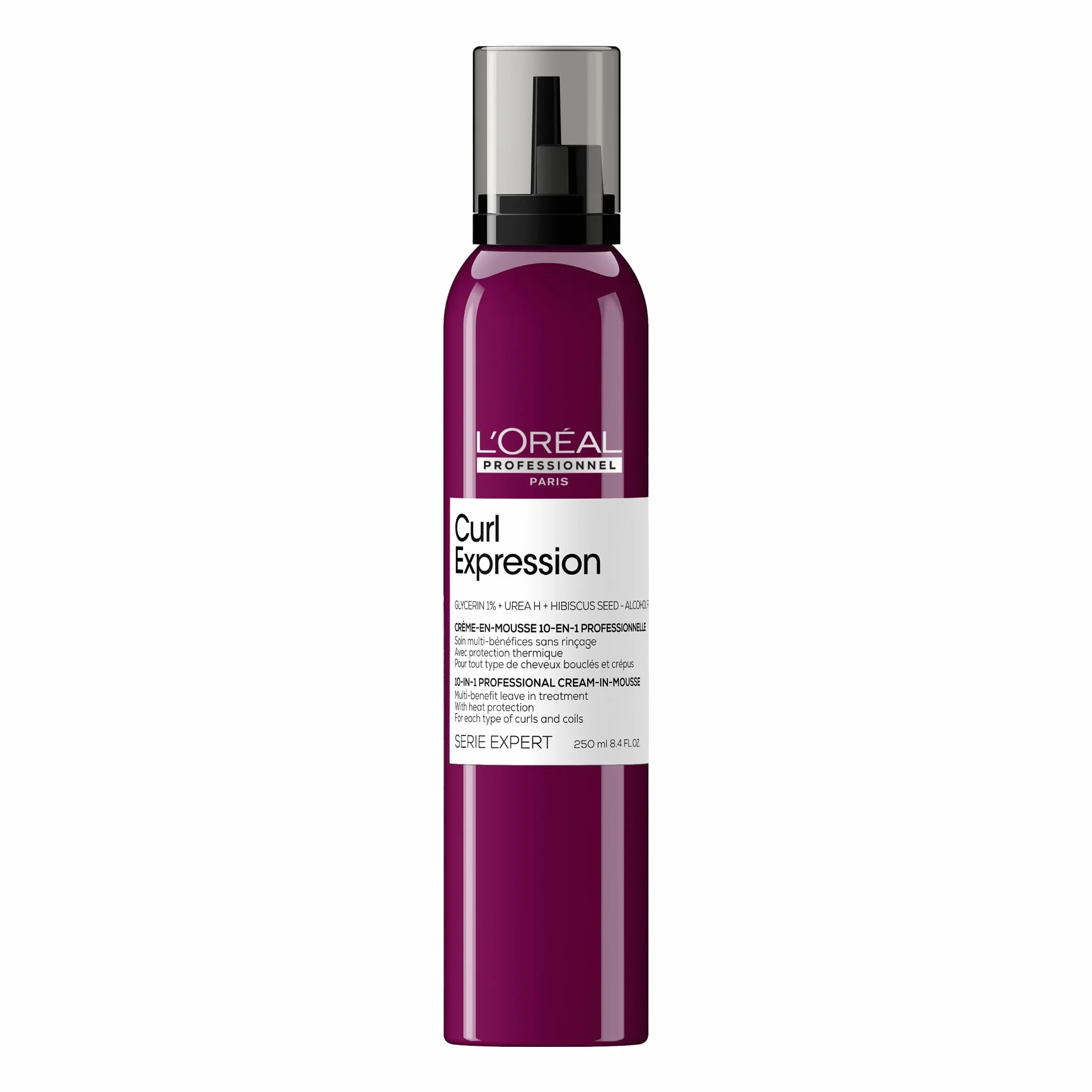 L'Oréal Professionnel Espuma definitiva para cabello ondulado y rizado, serie Expert, Curl Expression 10 en 1, crema en mousse, 250 ml