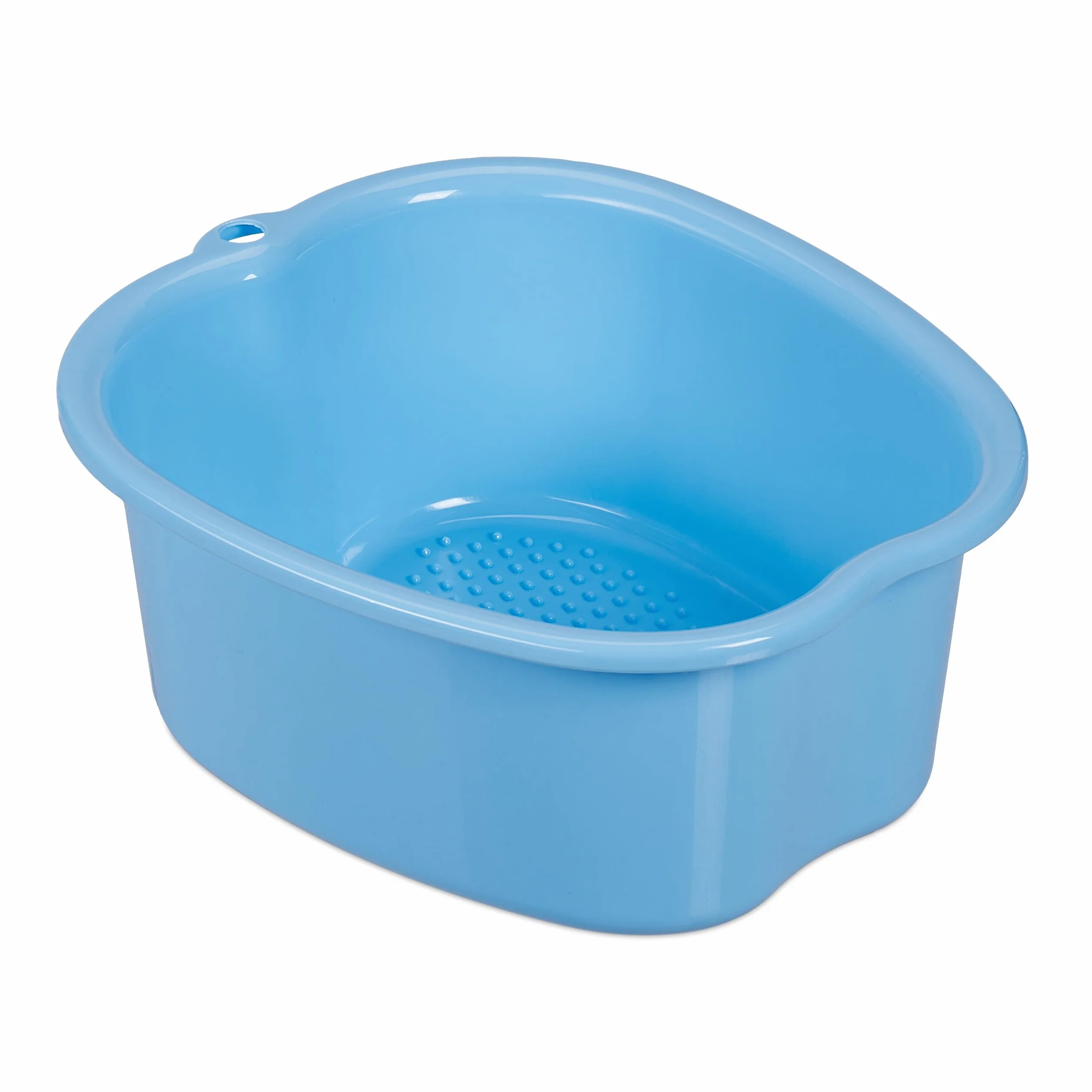 Relaxdays Cuenco Baño de Pies, Barreño Pedicura Plástico, Pediluvio, Bañera Pedicura, Foot SPA, 15 x 33 x 38 cm, Azul
