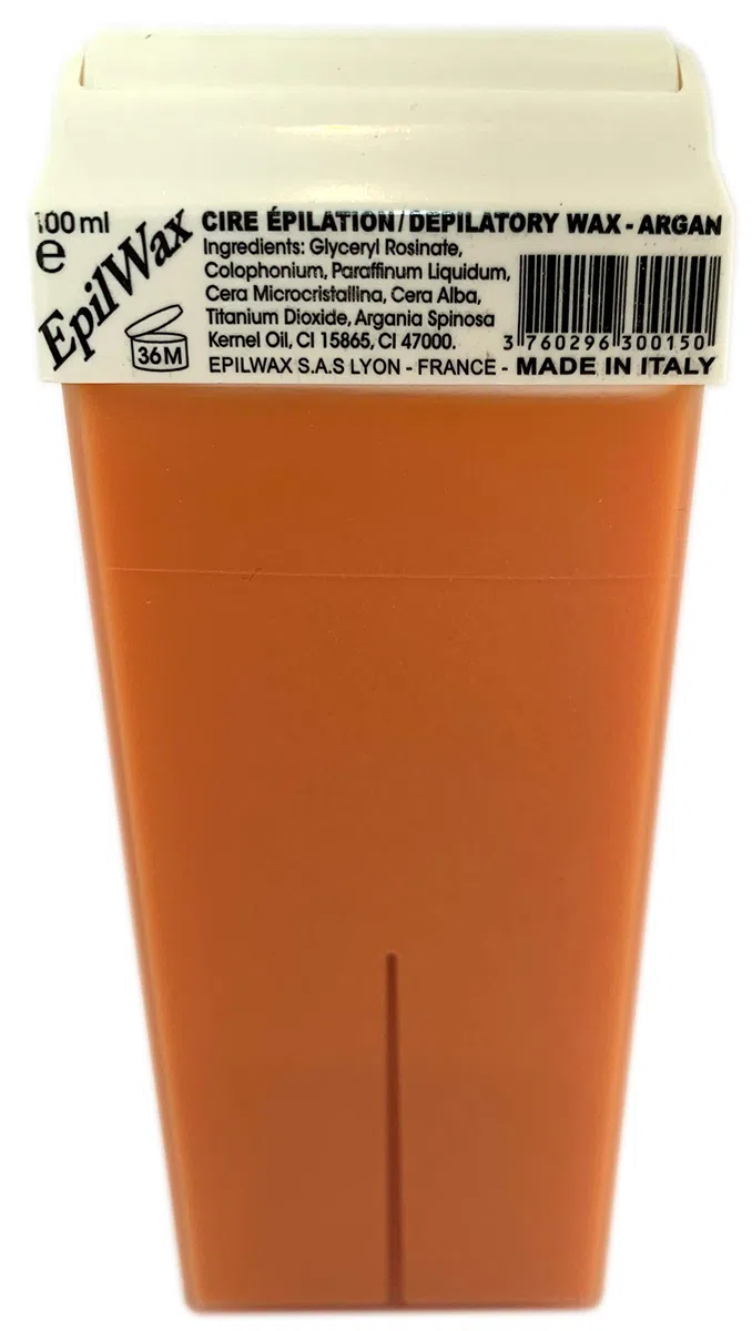 Epilwax 24 Cartuchos Roll-On de Cera Depilatoria de Argán 100 ml – Cera Tibia Profesional para Piernas, Axilas y Cuerpo