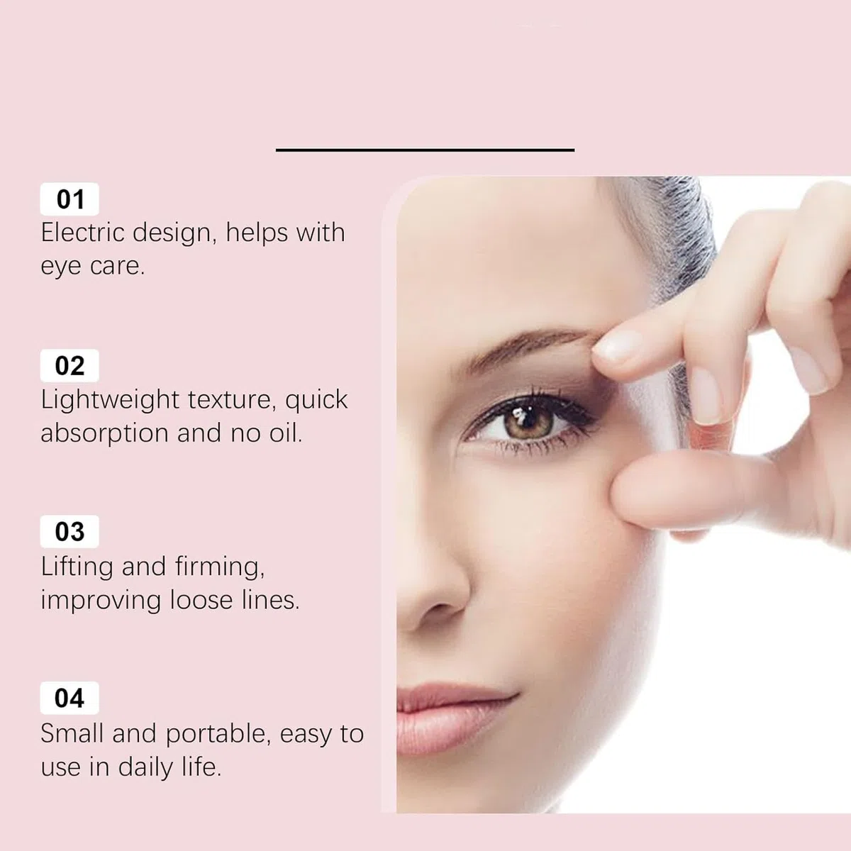 Crema de Ojos con Masaje eléctrico para ojeras, Antiarrugas, reafirmante e hidratante. Crema de polipéptidos para el Contorno de Ojos. Reafirma y suaviza Las líneas de expresión.