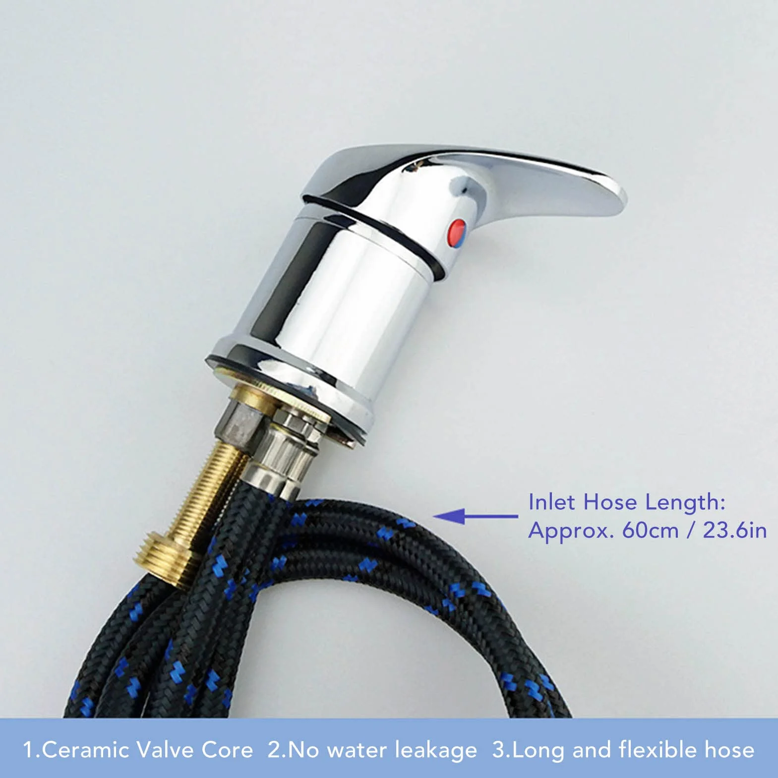 Generic Grifo para Lavabo de Champú de Salón, Válvula Mezcladora de Aleación Manguera para Grifo de Lavabo de Champú Profesional con Revestimiento Electrochapado para Peluquería