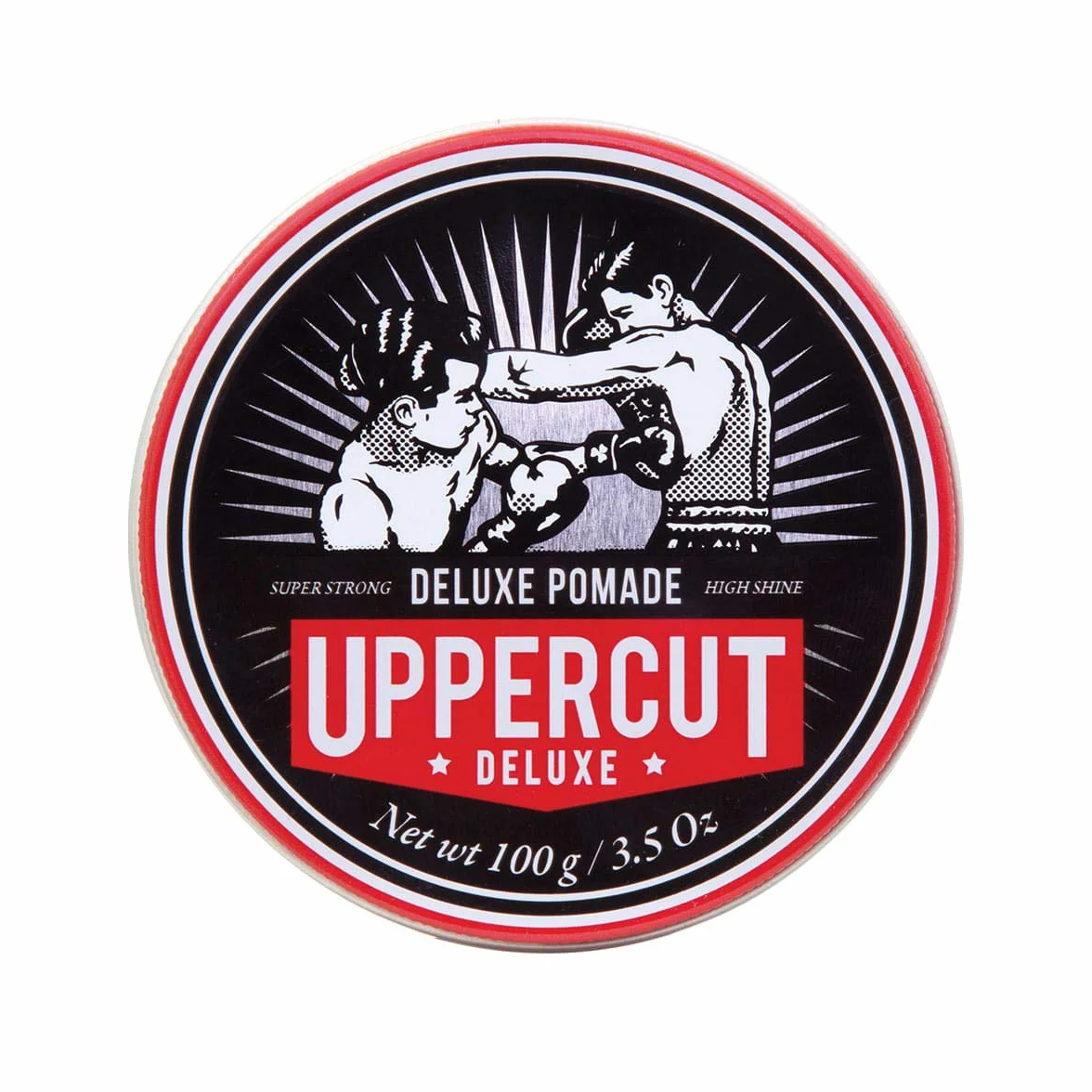 Uppercut Deluxe, Pomada Deluxe, Pomada Profesional a Base de Agua para Crear Looks Clásicos y Atemporales, Fijación Fuerte y Brillo Elevado, Producto para el Cabello de Hombre 100g