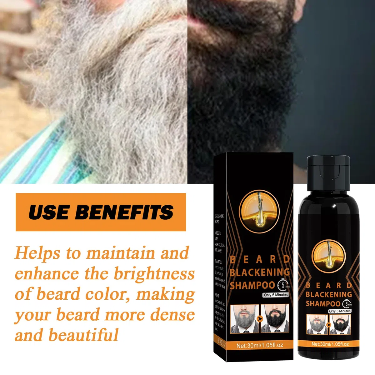 Tinte Para Barba Hombre, Tinte Barba Hombre, Barra De Champú para Oscurecer la Barba, Color de Barba Negro, Barra de Champú para Oscurecer el Cabello, el Cuidado Diario de la Barba