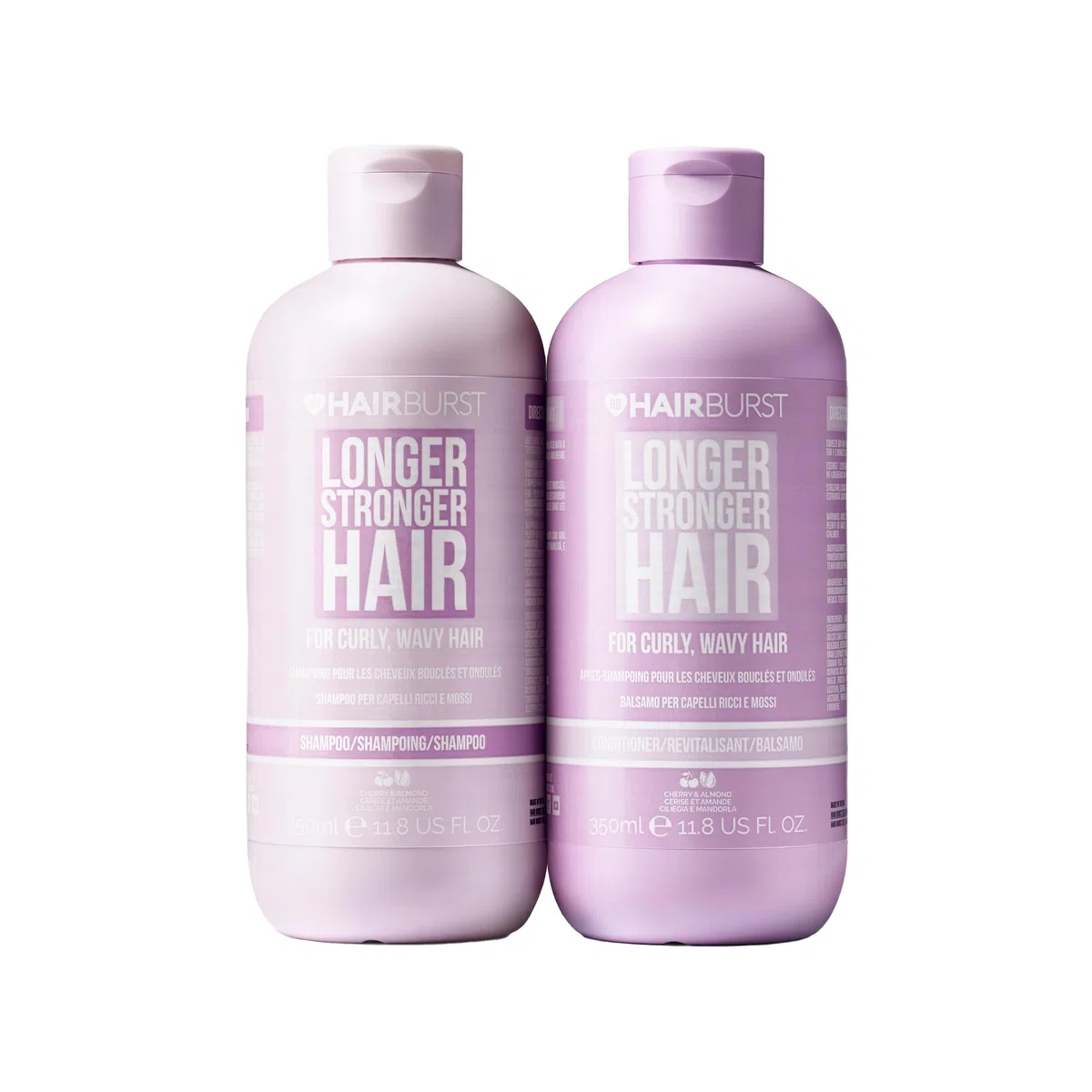 HAIR BURST Champú y Acondicionador para Rizos — Sin Sulfatos parabenos, Método CGM - Aminoácidos, Almendra, Aceite de Cereza - Anti-encrespamiento e Hidratante