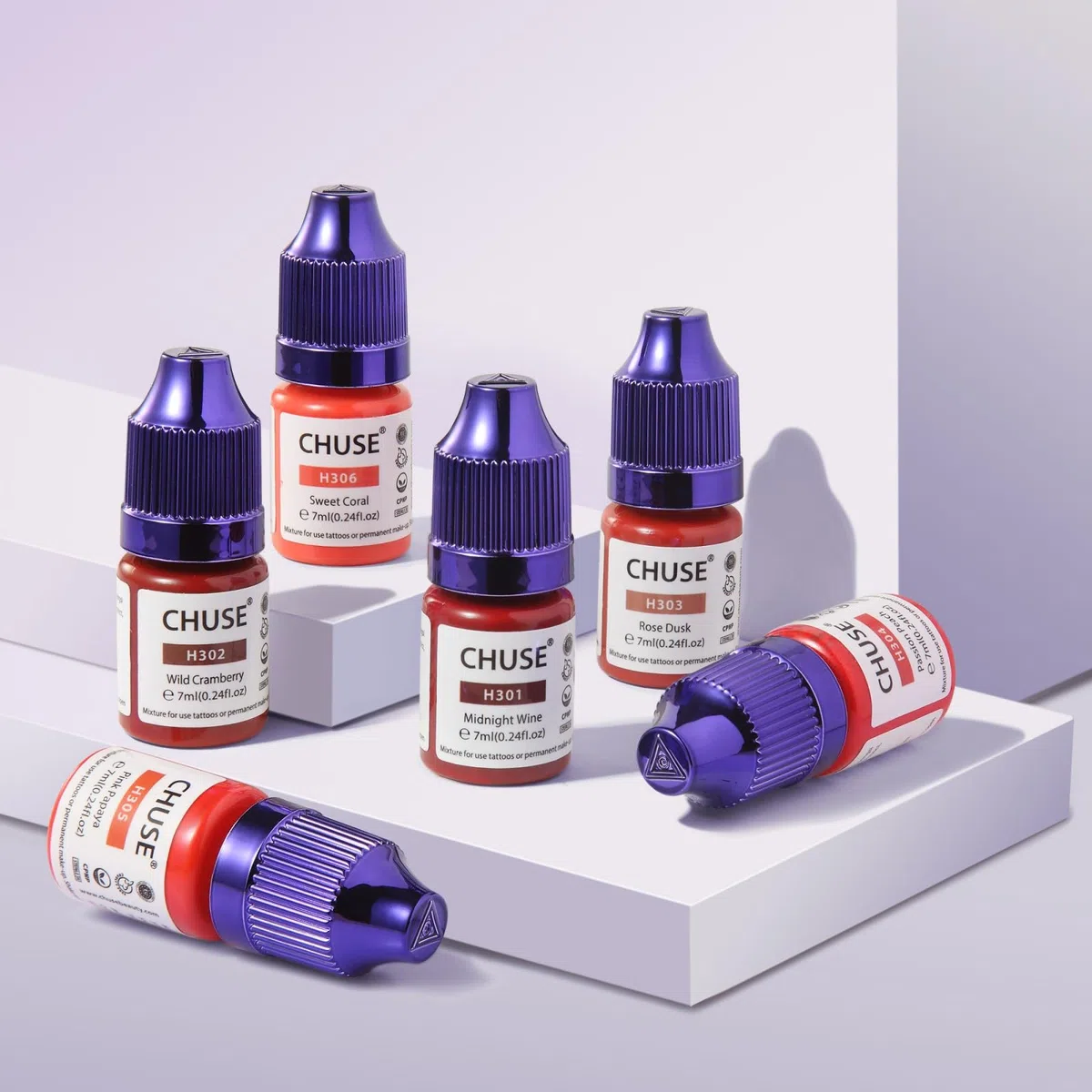 CHUSE PMU Pigmentos Híbridos Líquidos para Labios 0.24oz/7ml (H304 Passion Peach)