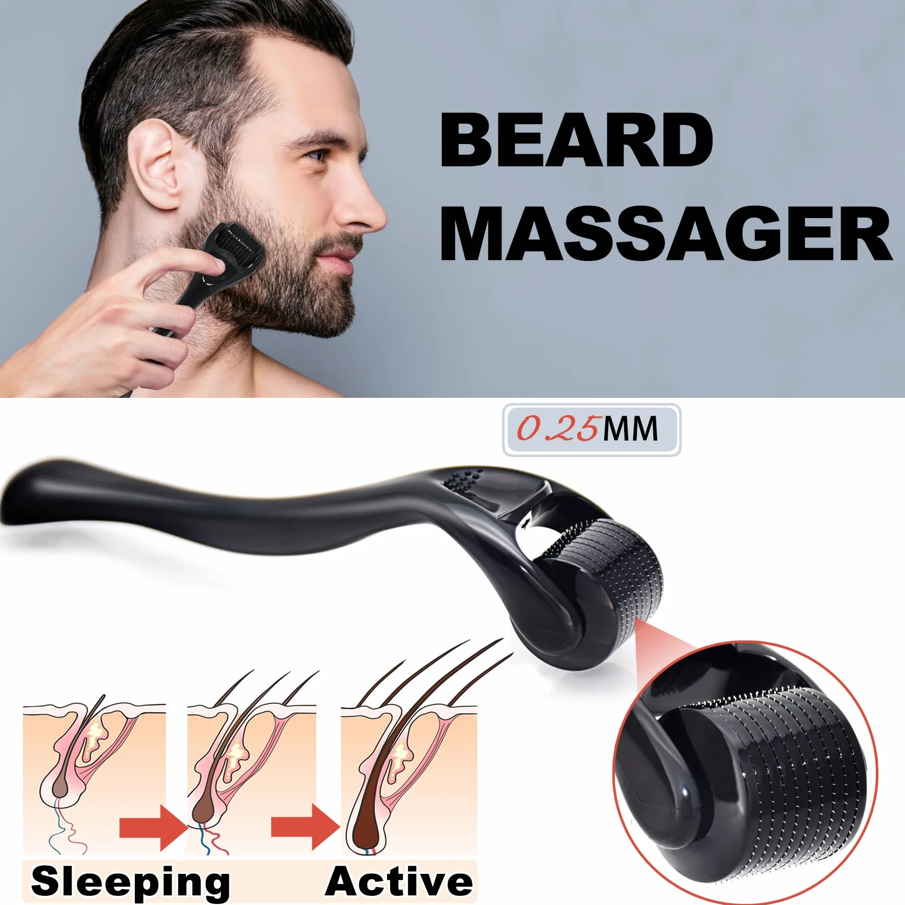 Kit de cuidado de barba para hombres con aceite,cepillo, peine,champú,bálsamo para barba,corte de hu zi,bolsa de almacenamiento esencia de barba - Regalo original para hombres,Navidad y Día del Padre