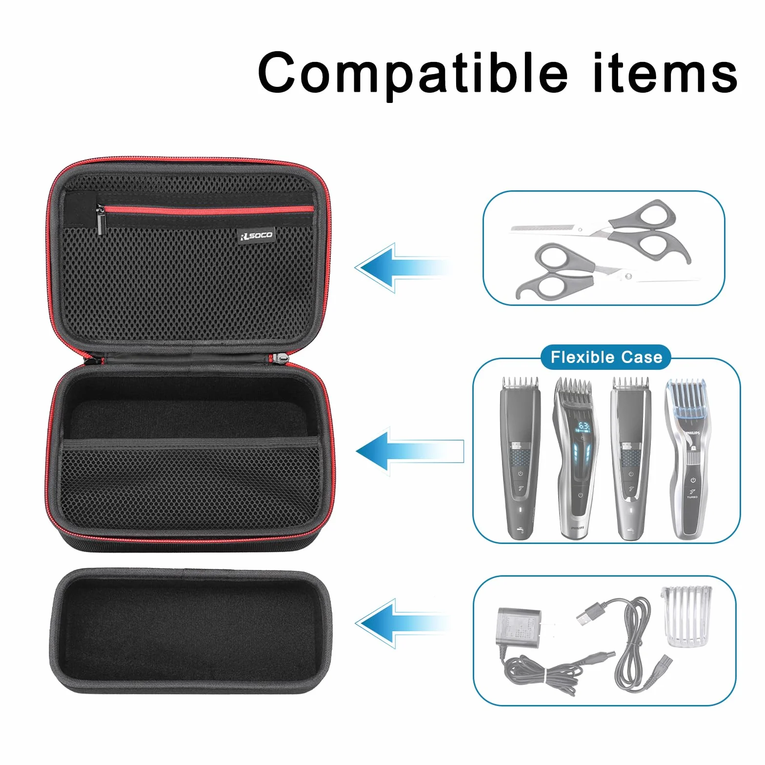 RLSOCO Funda para Philips Serie 5000&7000&9000 HC5630/15,HC5650/15,HC5632/15,HC7650/15,HC9450/15,HC9450/20,HC5612/15 Cortapelos (Sólo Funda)