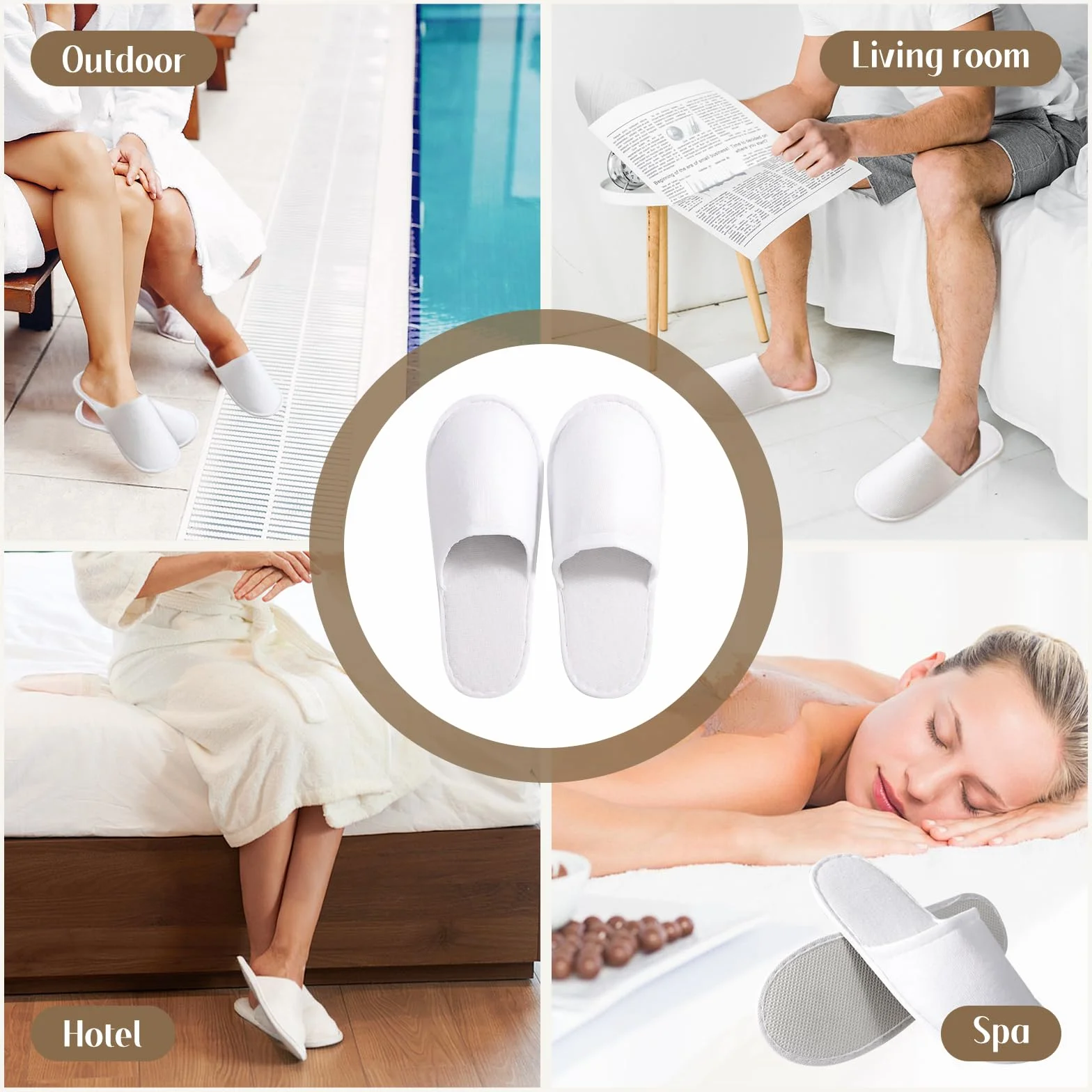 20 Pares de Pantuflas hotel Desechables, Zapatillas Desechables de Spa para Hotel,Zapatillas de Hotel,Zapatillas de Estar Por Casa Hotel para Hombre Mujer Chica Viaje Hogar Baño Boda