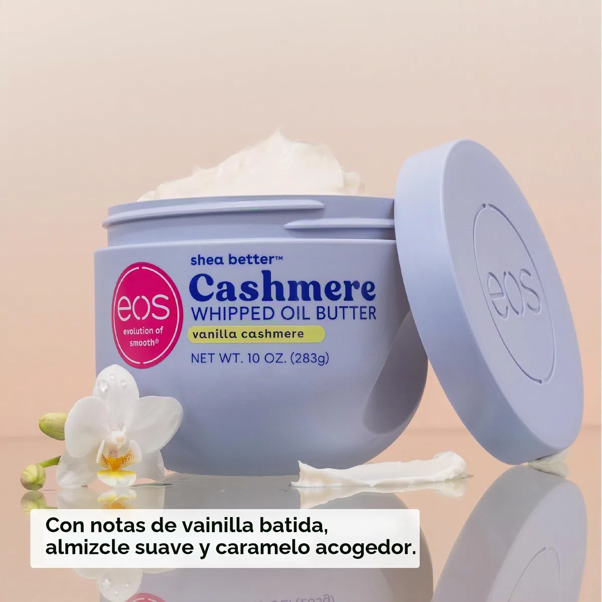 eos Manteca corporal de aceite de cachemir – Vainilla Cashmere 72 horas de hidratación · Mantequilla corporal rica · Para piel seca · 283 g (10 oz)