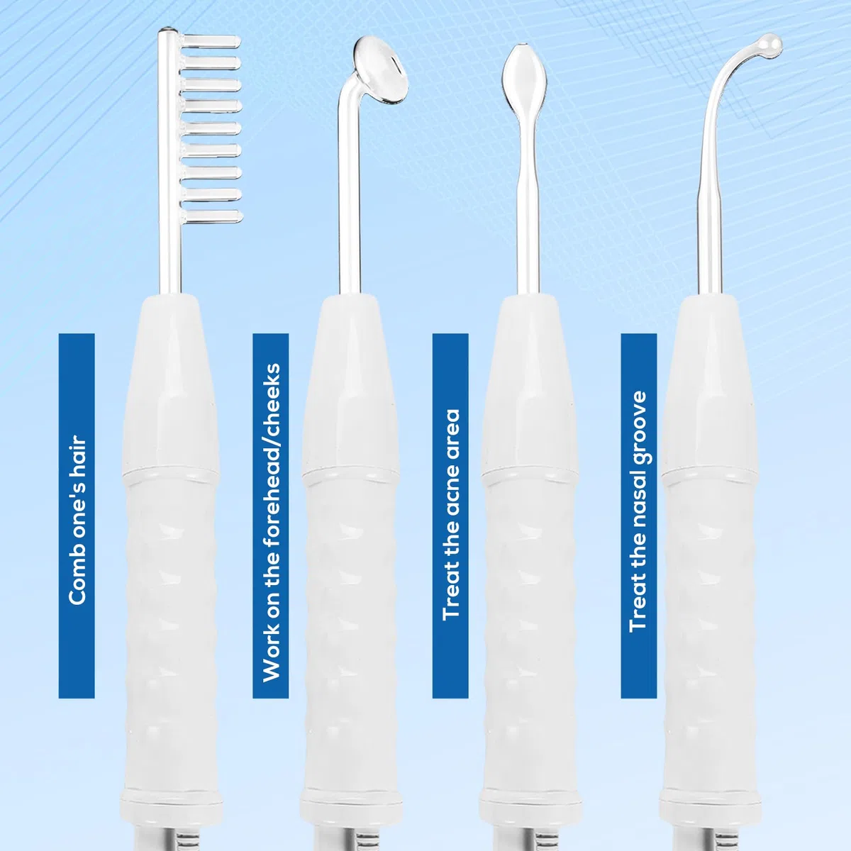 Varilla de alta frecuencia con 4 sondas, máquina facial de belleza, pared de alta frecuencia, dispositivo de radiofrecuencia facial, máquina facial de belleza, dispositivo de tratamiento del acné