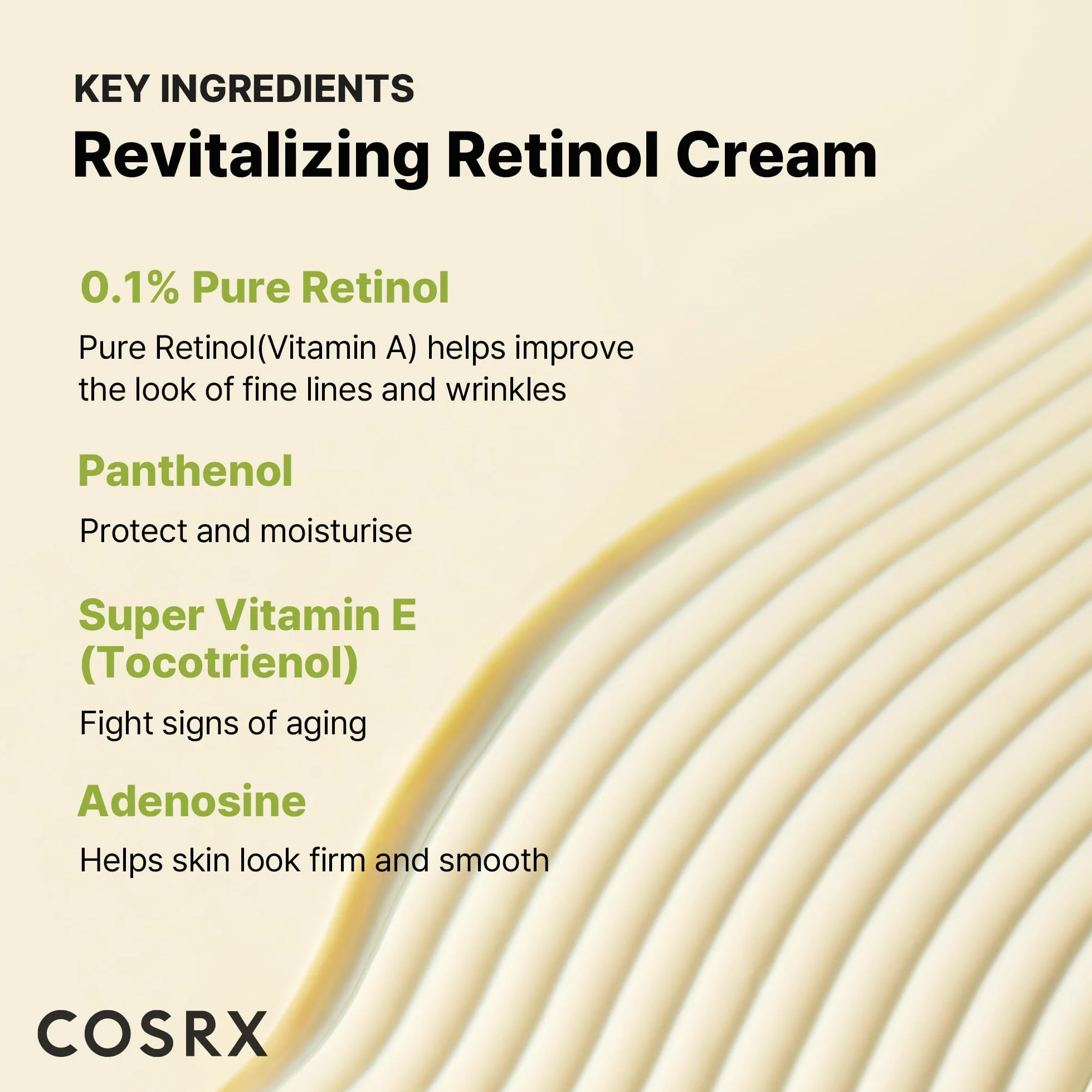 COSRX Retinol 0.1 Cream, Anti-aging Crème Visage Hydrant with 0.1% Retinoid Treatment for Face, Reduce Wrinkles, Fine Lines, and Signs of Aging, Gentle Skin Care for Day and Night…