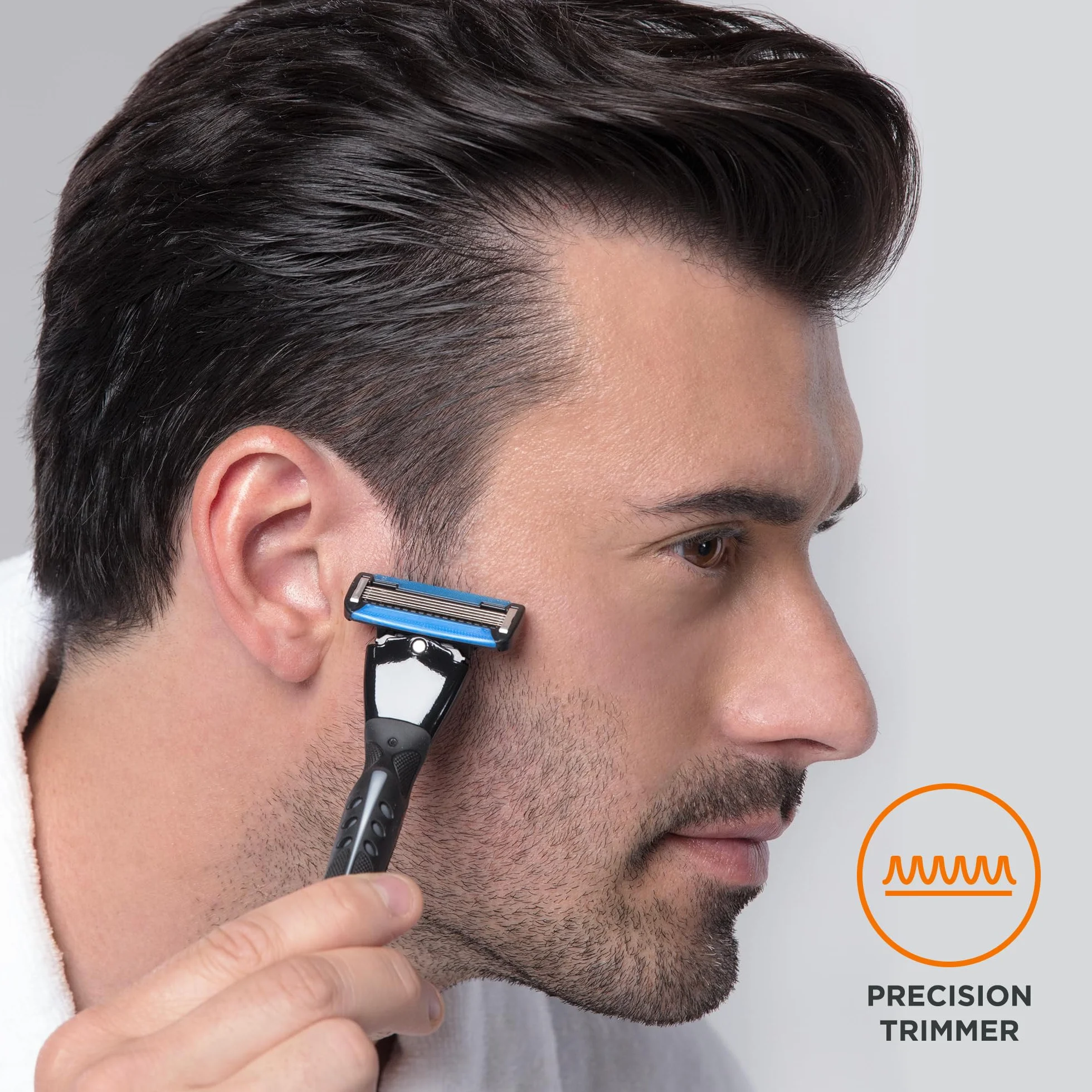 by Amazon Maquinilla de afeitar de cinco hojas para hombre con 6 recambios, Multicolor