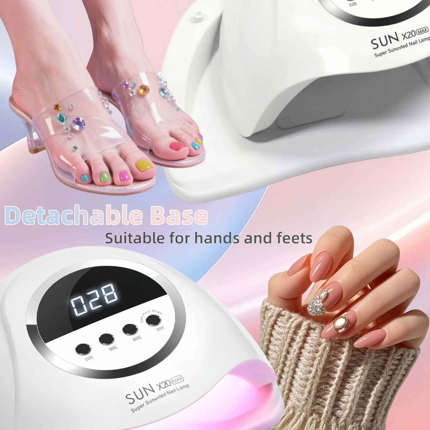 Secador Profesional de Uñas UV LED 320W con 72 LEDs, Sensor Automático y 4 Temporizadores, para Manicura y Pedicura