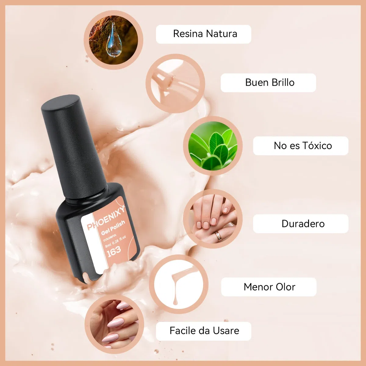 Phoenixy Kit Manicura Semipermanente 12 Colores Uñas Semipermanentes Kit Completo con U V/LED Lámpara Herramientas de Manicura