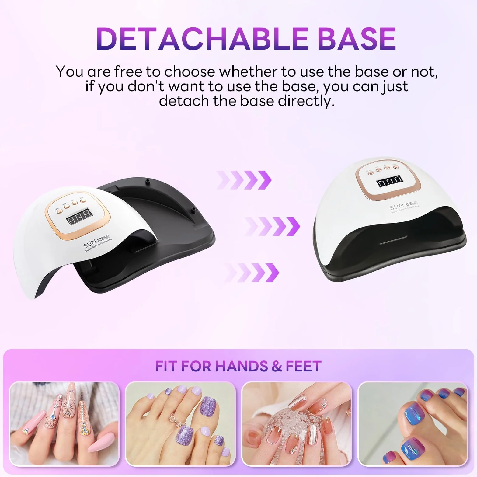 Lámpara de uñas UV LED de 380 W, con 81 perlas LED, secador profesional para esmalte de gel, luz UV con 4 ajustes de temporizador, sensor automático, pantalla LCD