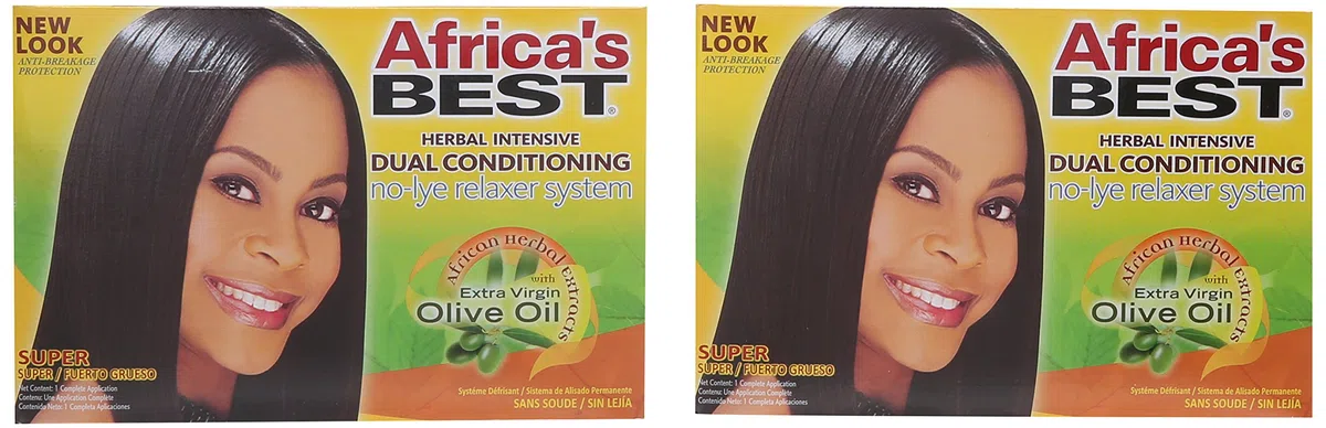 Africa's Best Super No-lye Dual Conditioning Relaxer System, (Pack of 2) by Africa's Best