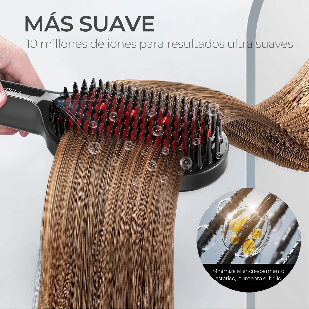 TYMO Iónico Cepillo Alisador Pelo - TYMO Ionic Plus Plancha del Pelo Profesional, Peinado Rápido, 16 Temperaturas, 80-230 ℃, Pantalla LCD, Voltaje Universal, Calentamiento Rápido, Anti-escaldaduras