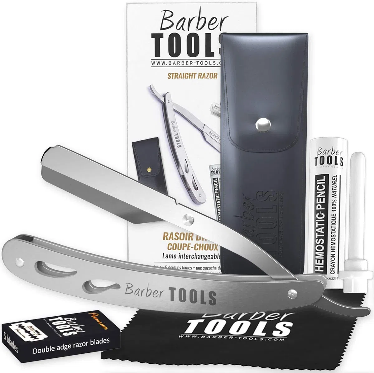 ✮ BARBER TOOLS ✮ Kit/Set/Estuche de arreglo y cuidado de la barba y afeitarse | Cosmético Made in French