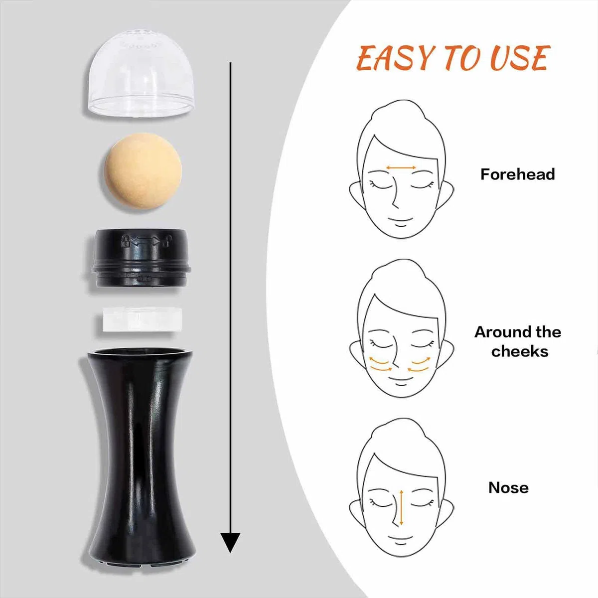 Rolling Stone - Herramienta para el cuidado piedra volcánica, control la piel grasa para maquillaje facial, rodillo facial reutilizable Lingjiong