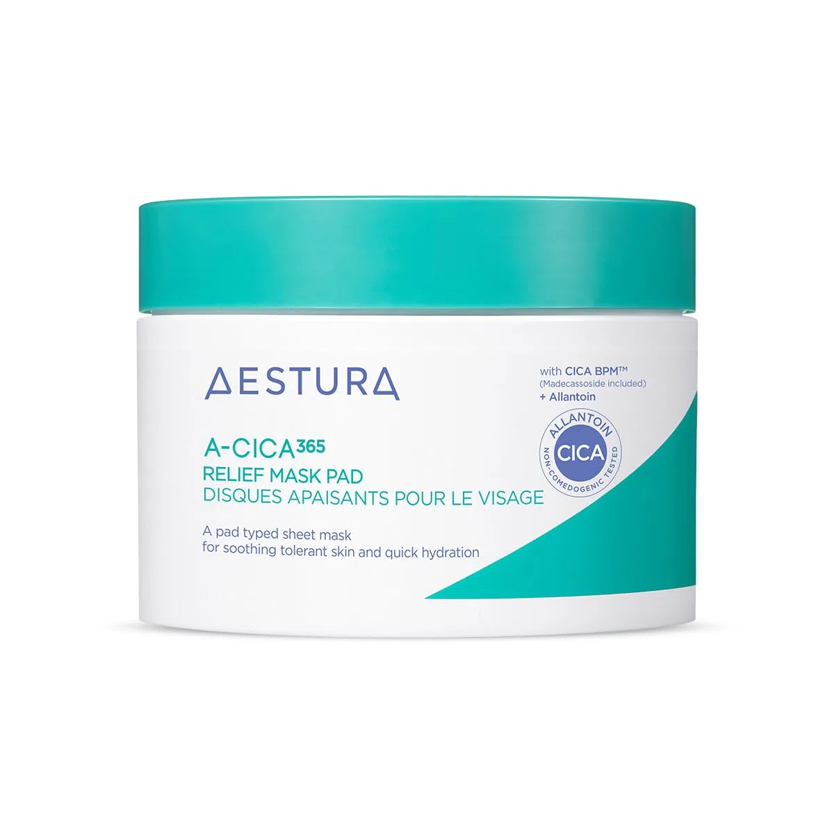 AESTURA A-CICA 365 ALMOHADILLAS FACIALES SUAVE CALMANTE 4X para un Alivio Rápido y Fácil para Piel Seca y Todos los Tipos, Fortalece la Barrera de Humedad, Testado Dermatológicamente, 60 Pads