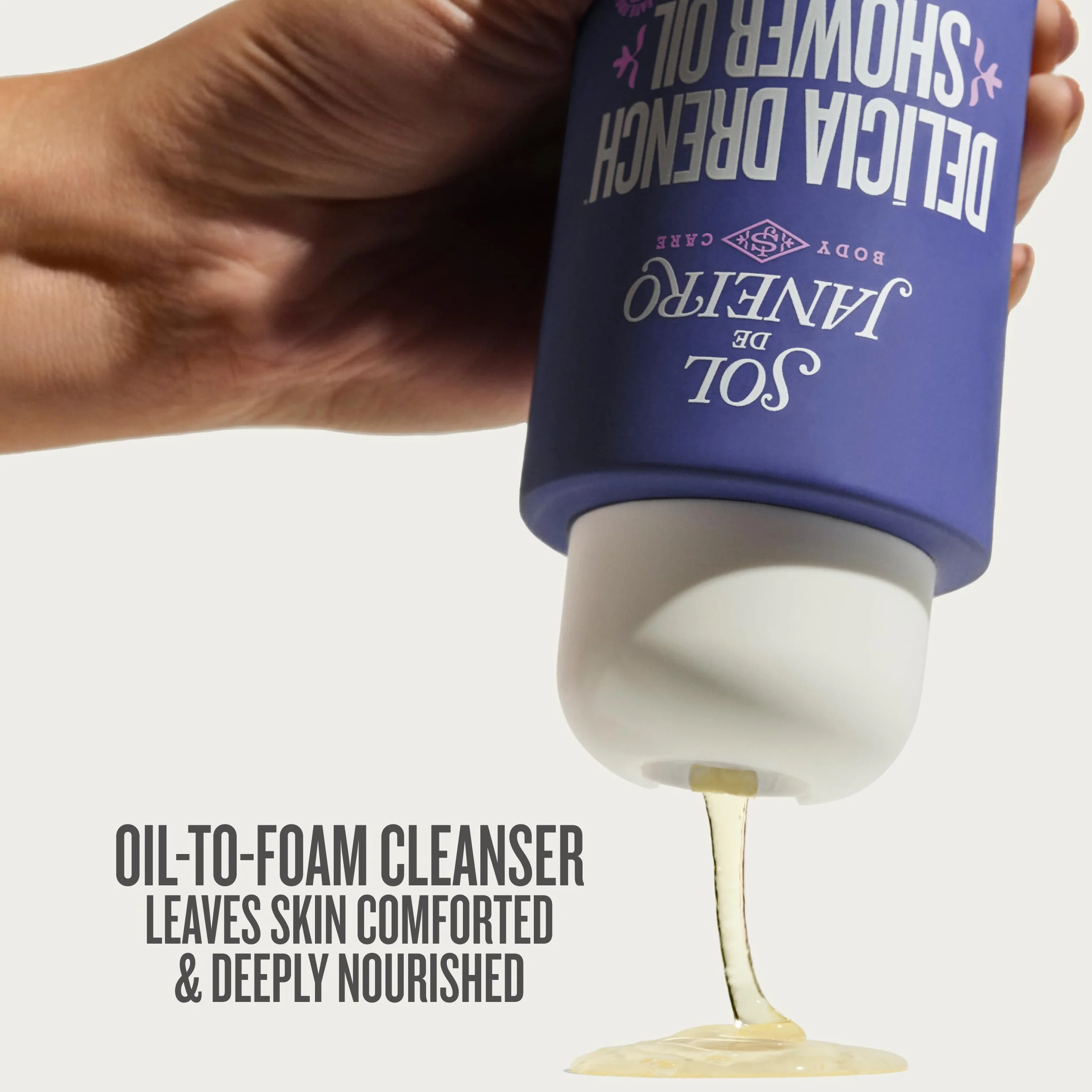 Sol de Janeiro Delícia Drench - Aceite de ducha, aroma amaderado, hidratante, para todo tipo de piel, cuidado personal, 385 ml