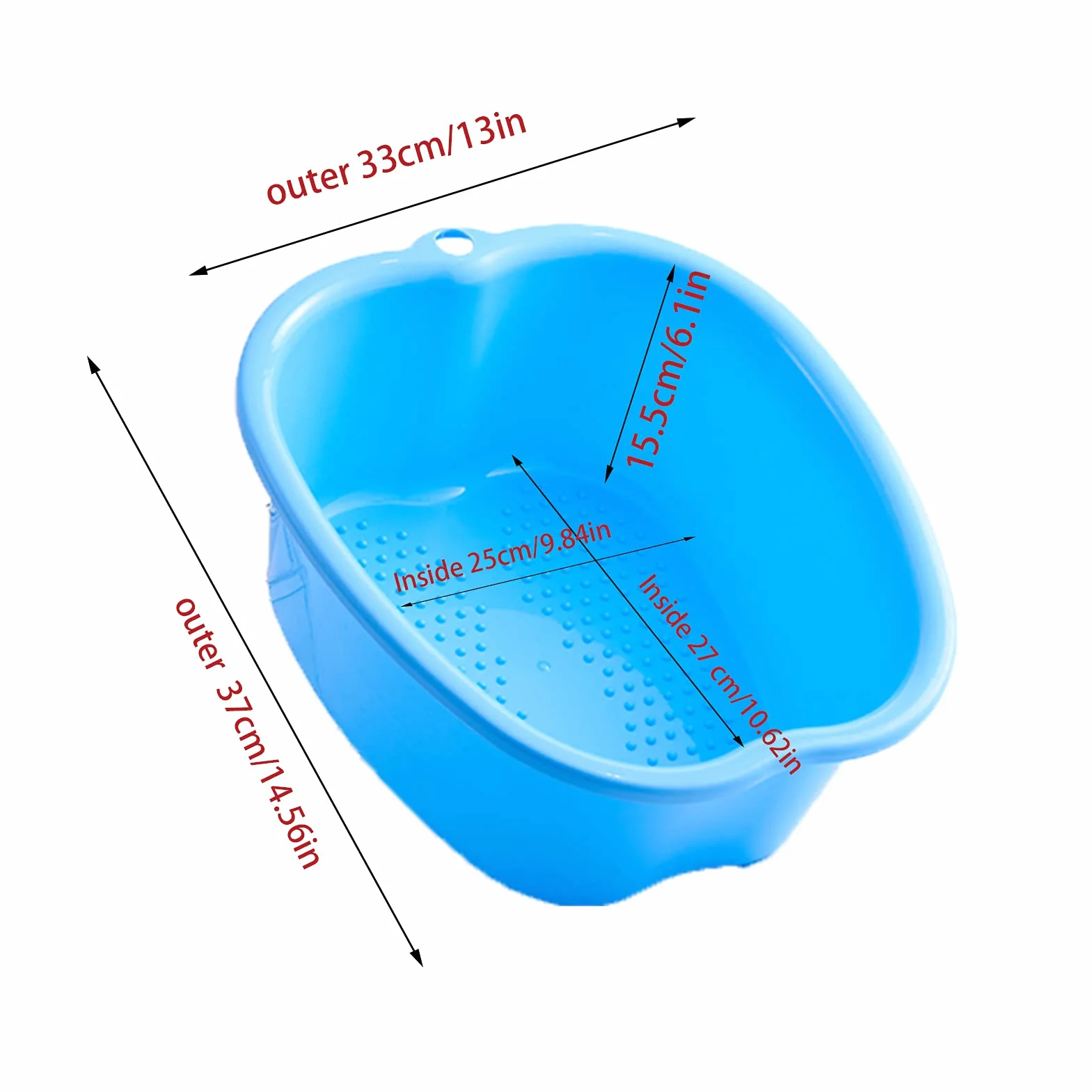 Baños para Pies Lavabo para Pies, Cuenco de SPA Plástico Resistente Baño de Pies para Pedicura Relajarse Desintoxicación y Masaje, Perfecto para Facilitar La Circulación o Relajar Los Músculos (Blue)