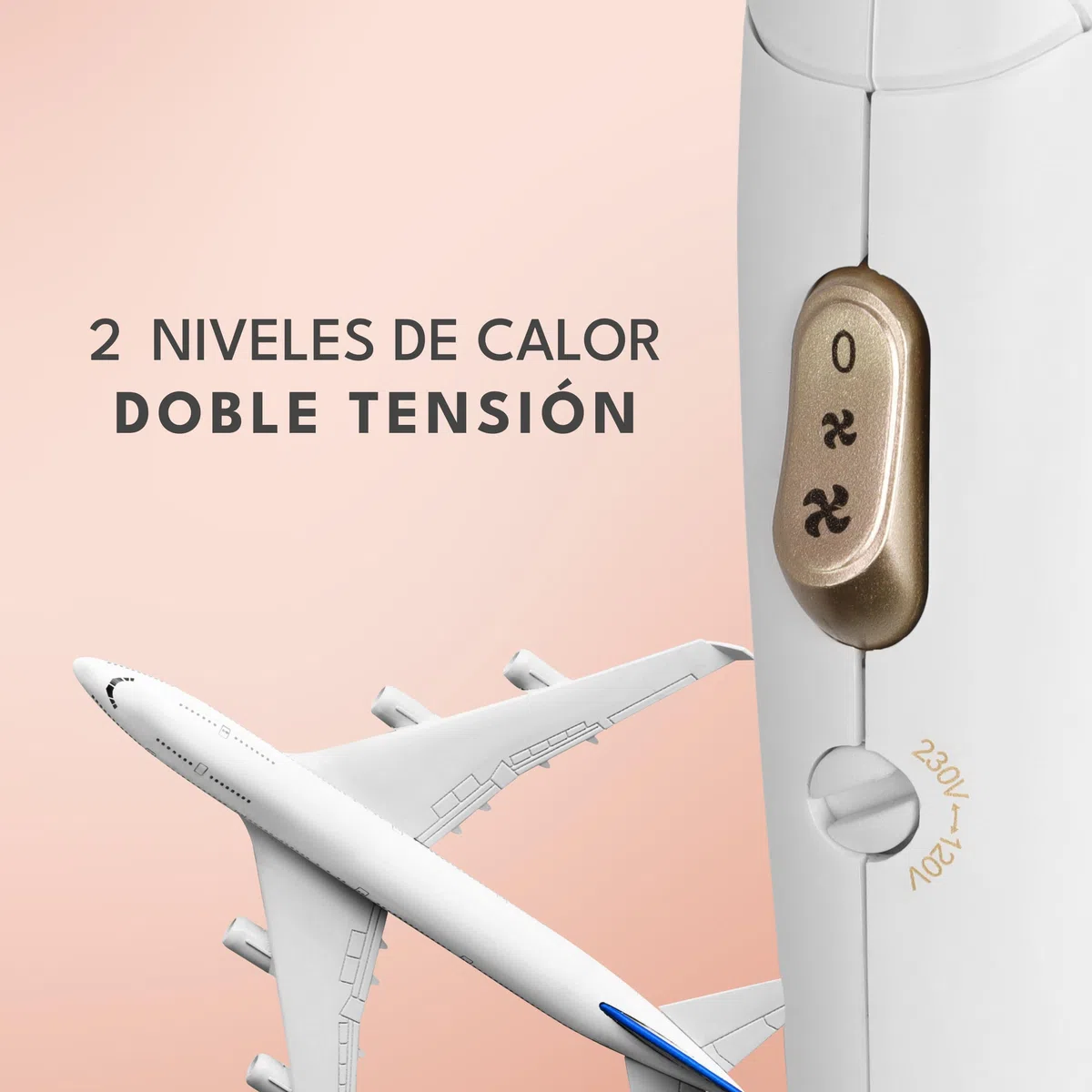 LEBENLANG Secador pelo de viaje plegable pequeño - Doble voltaje & Bolsa de viaje con boquilla I Secador de pelo ionico I Hair dryer Secadores de pelo I Secadora cabelo Mini blow dryer & Secador rizos