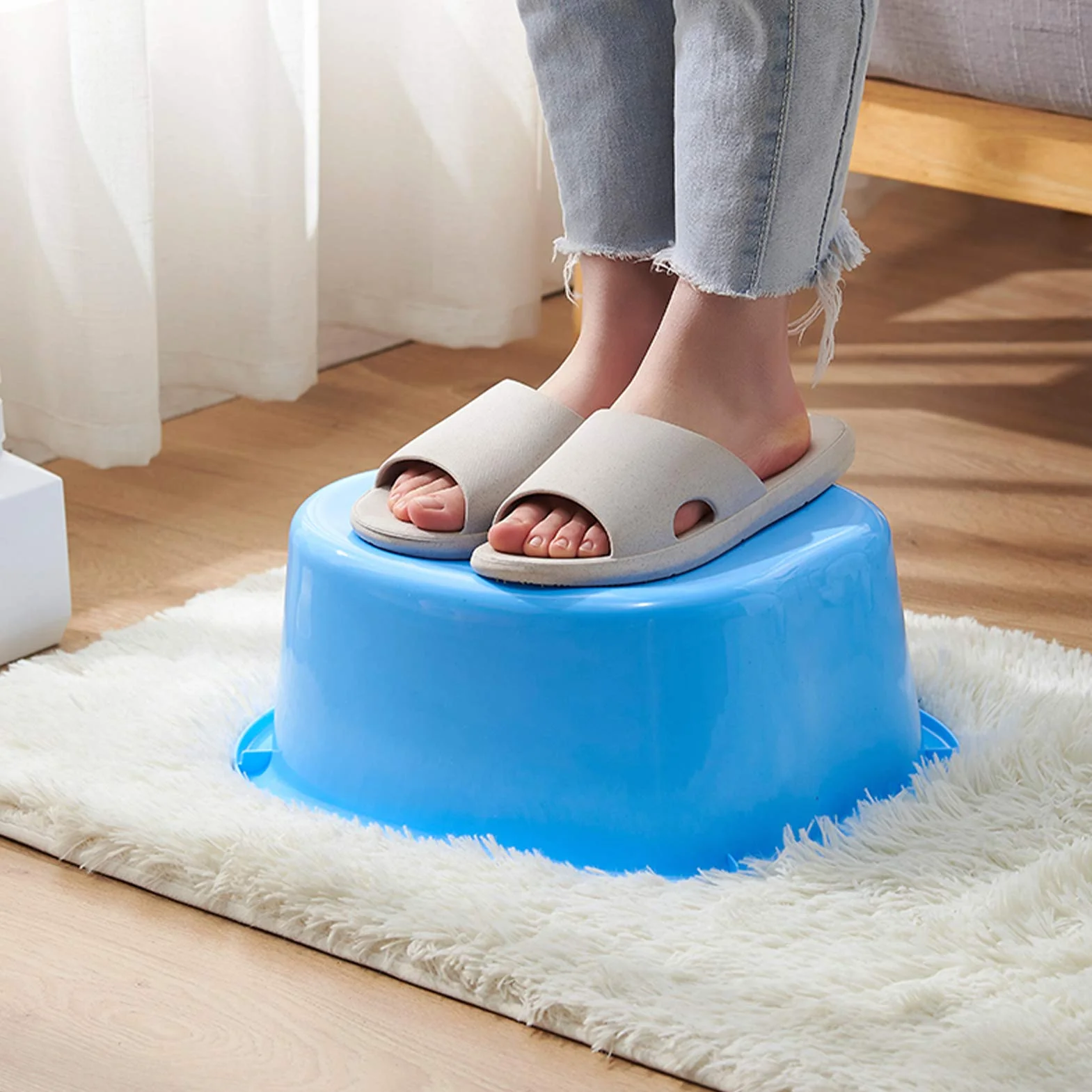 Baños para Pies Lavabo para Pies, Cuenco de SPA Plástico Resistente Baño de Pies para Pedicura Relajarse Desintoxicación y Masaje, Perfecto para Facilitar La Circulación o Relajar Los Músculos (Blue)